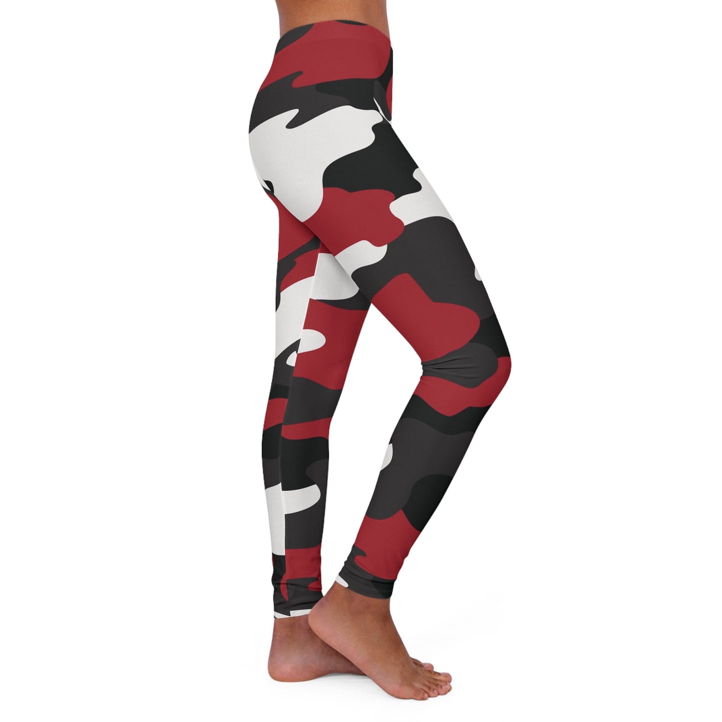 Women's Red Camo Spandex Leggings Skinny Fit