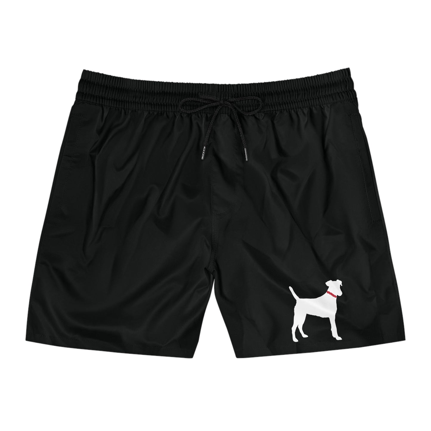 Men's Mid-Length black dog Swim Shorts
