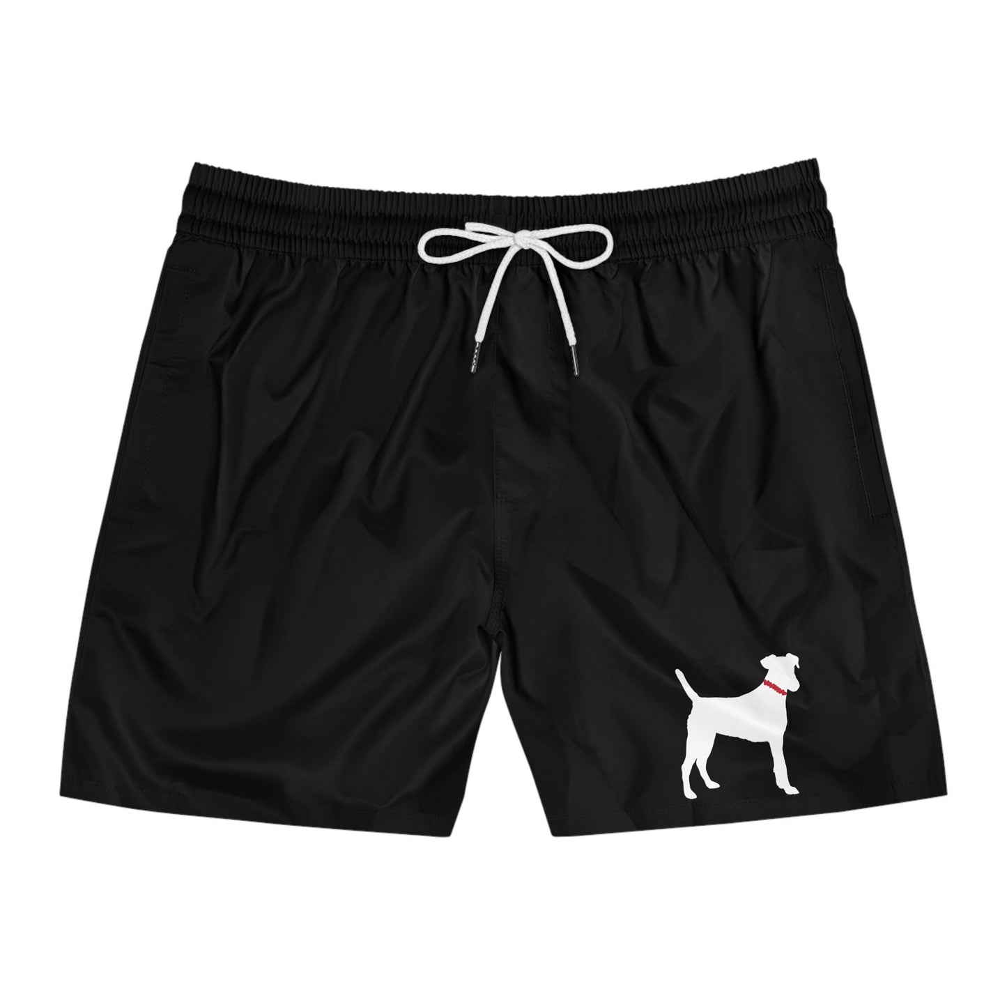 Men's Mid-Length black dog Swim Shorts