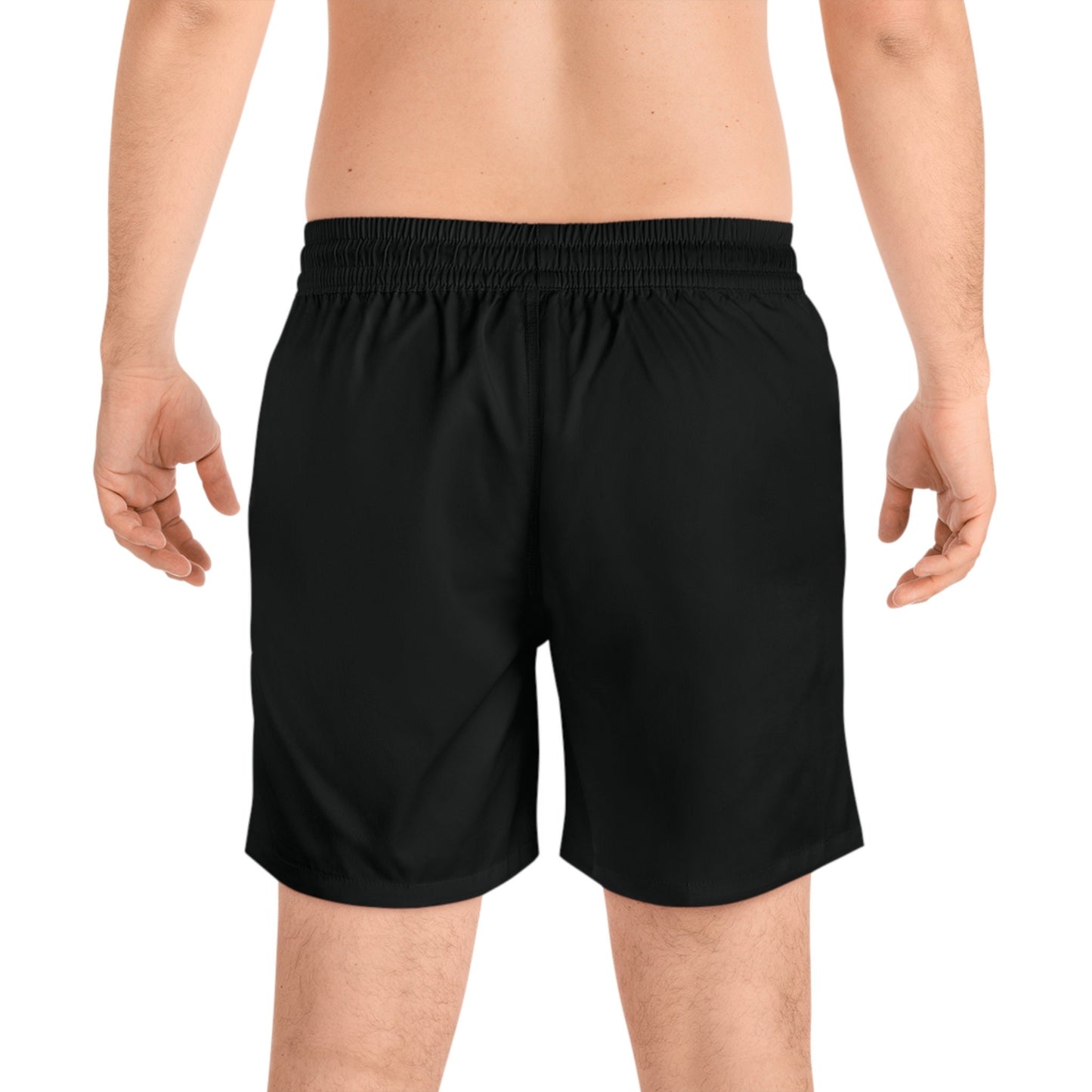Men's Mid-Length black dog Swim Shorts