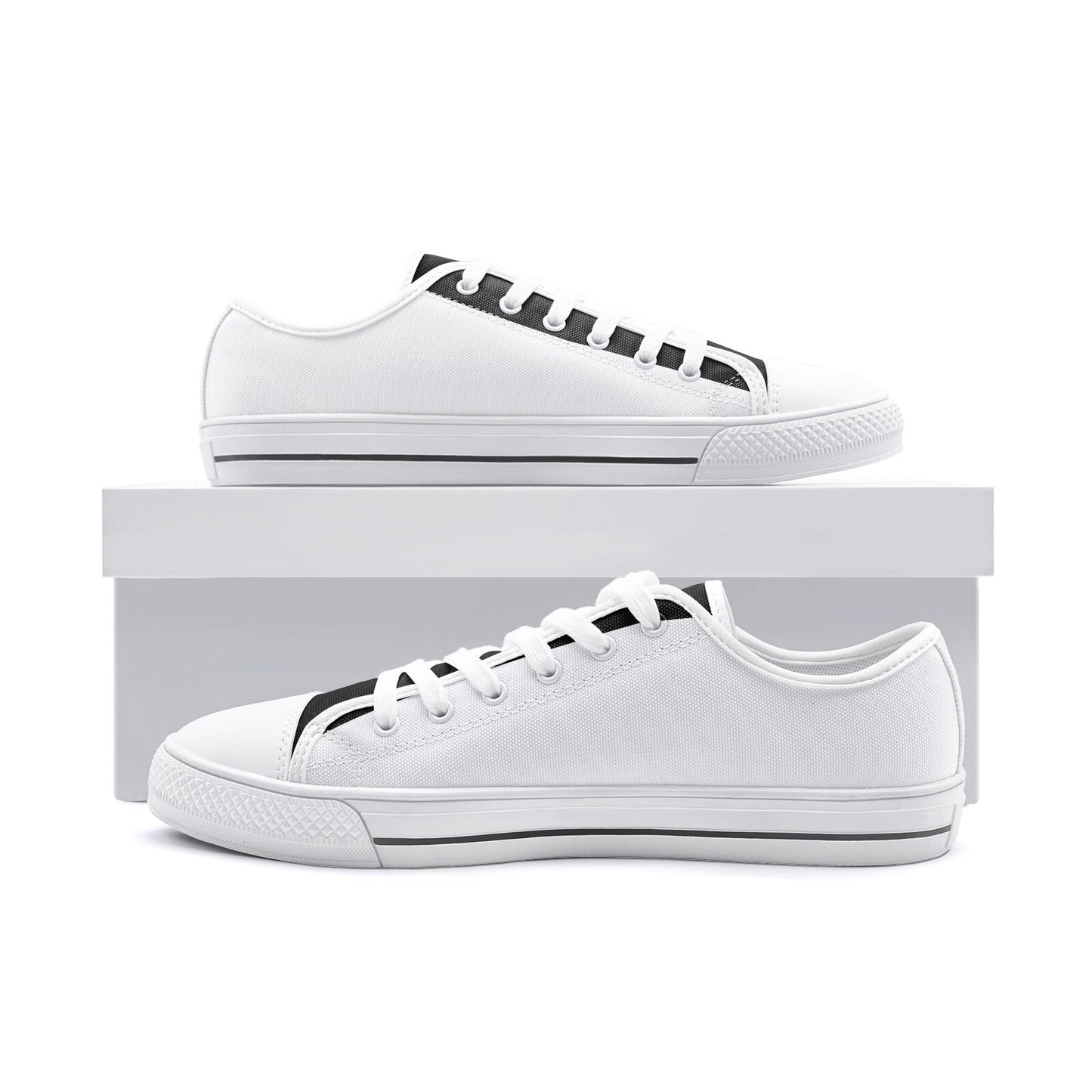 White Casual Sneakers Unisex Low Top Canvas Shoes