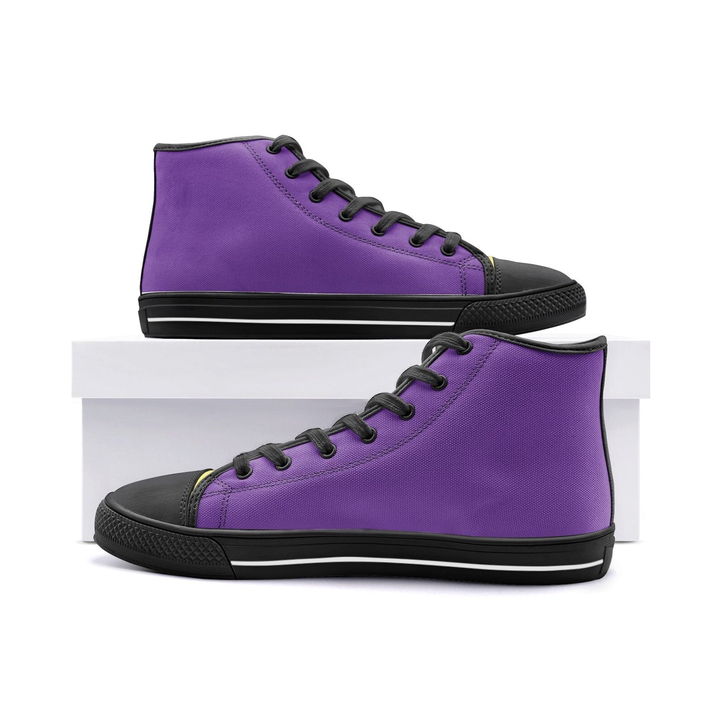 Purple and Gold Unisex High Top Canvas Shoes