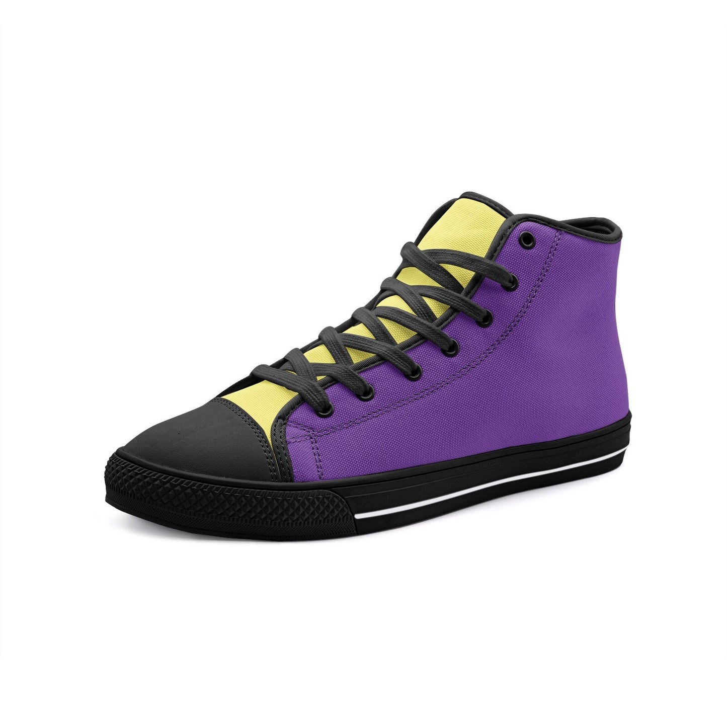 Purple and Gold Unisex High Top Canvas Shoes