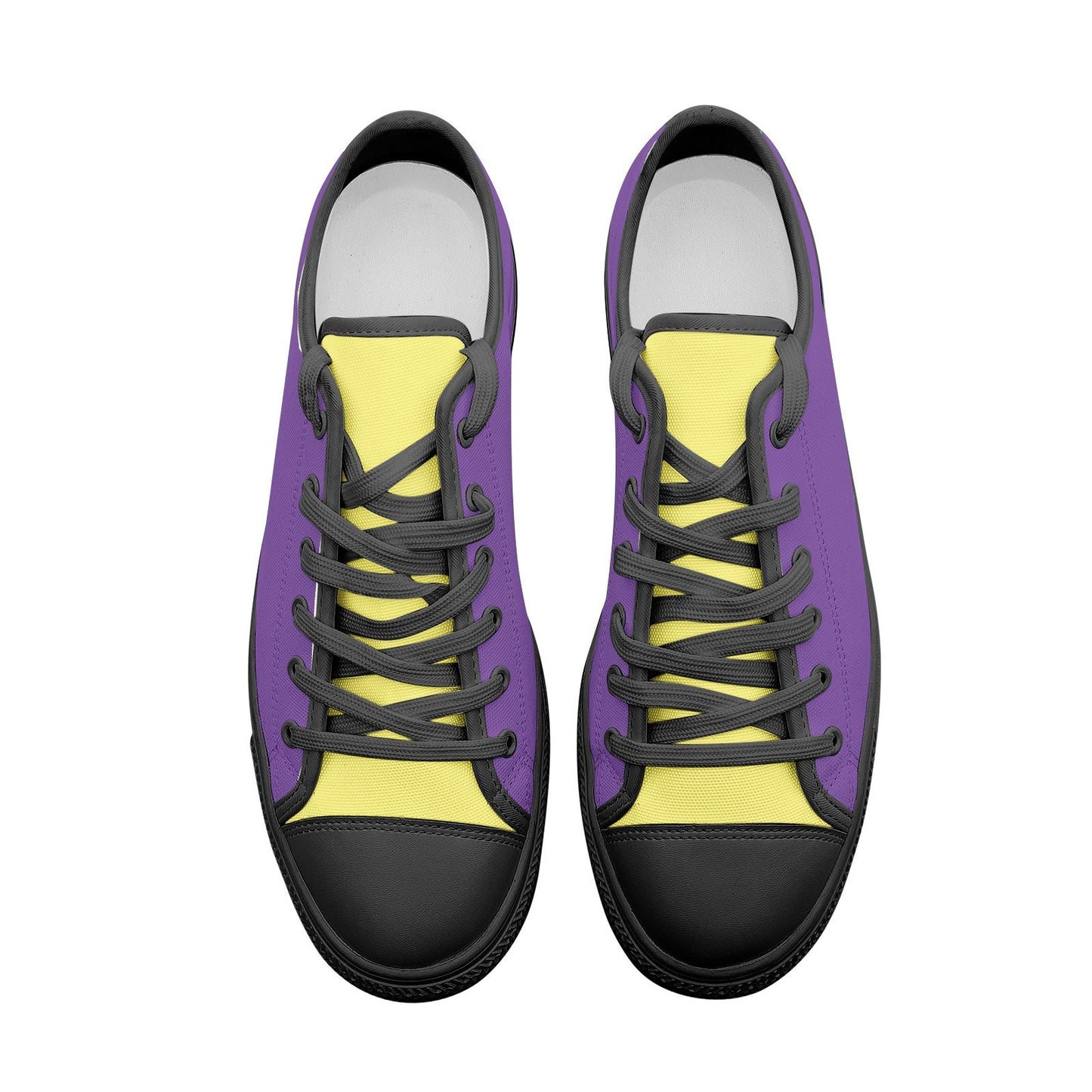 Unisex Low Top Canvas Purple and Gold Shoes