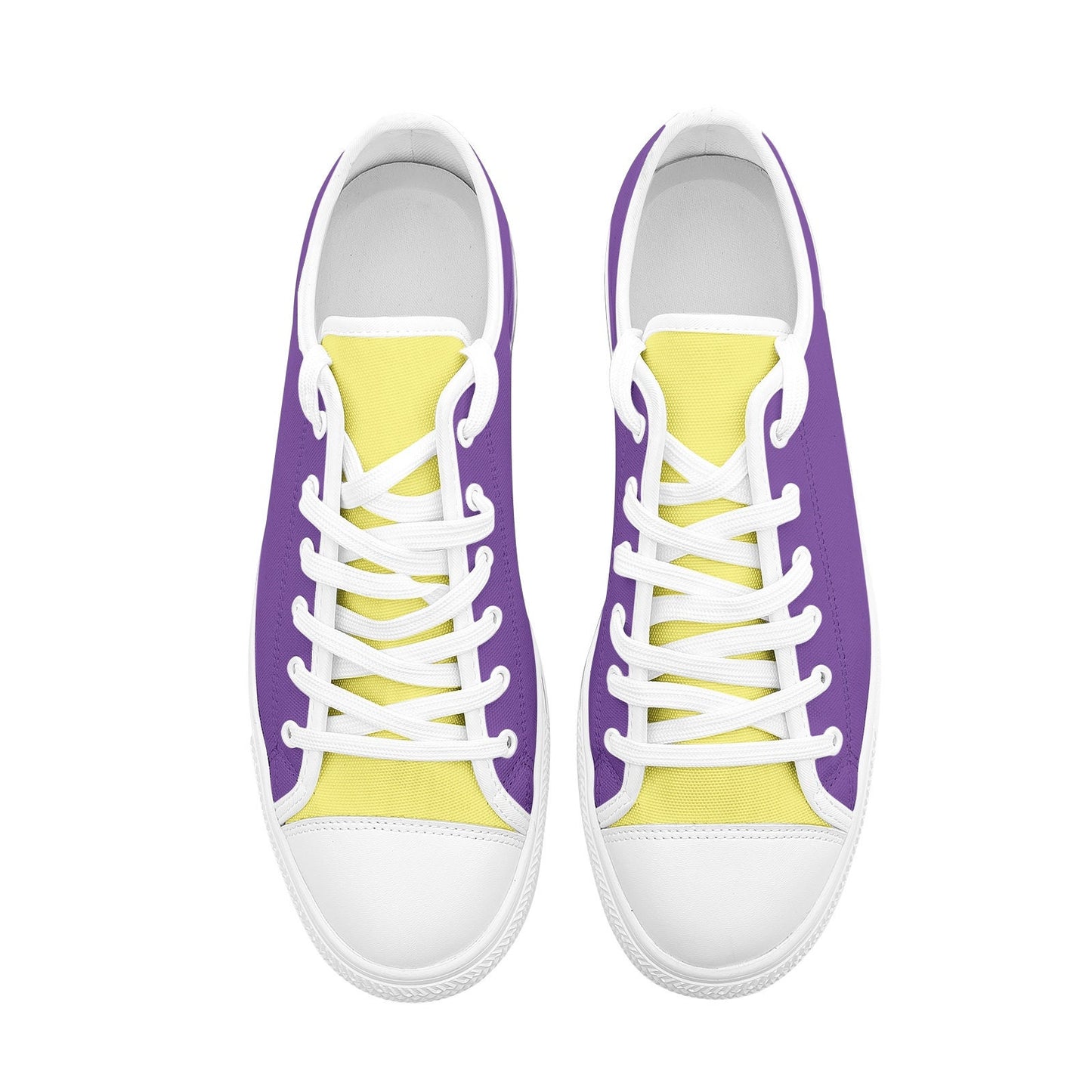 Unisex Low Top Canvas Purple and Gold Shoes