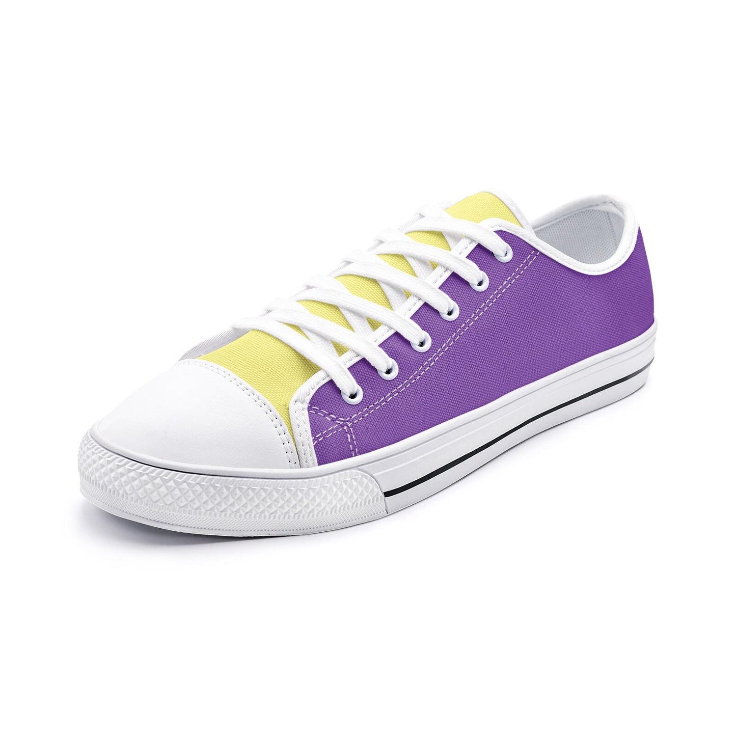 Unisex Low Top Canvas Purple and Gold Shoes