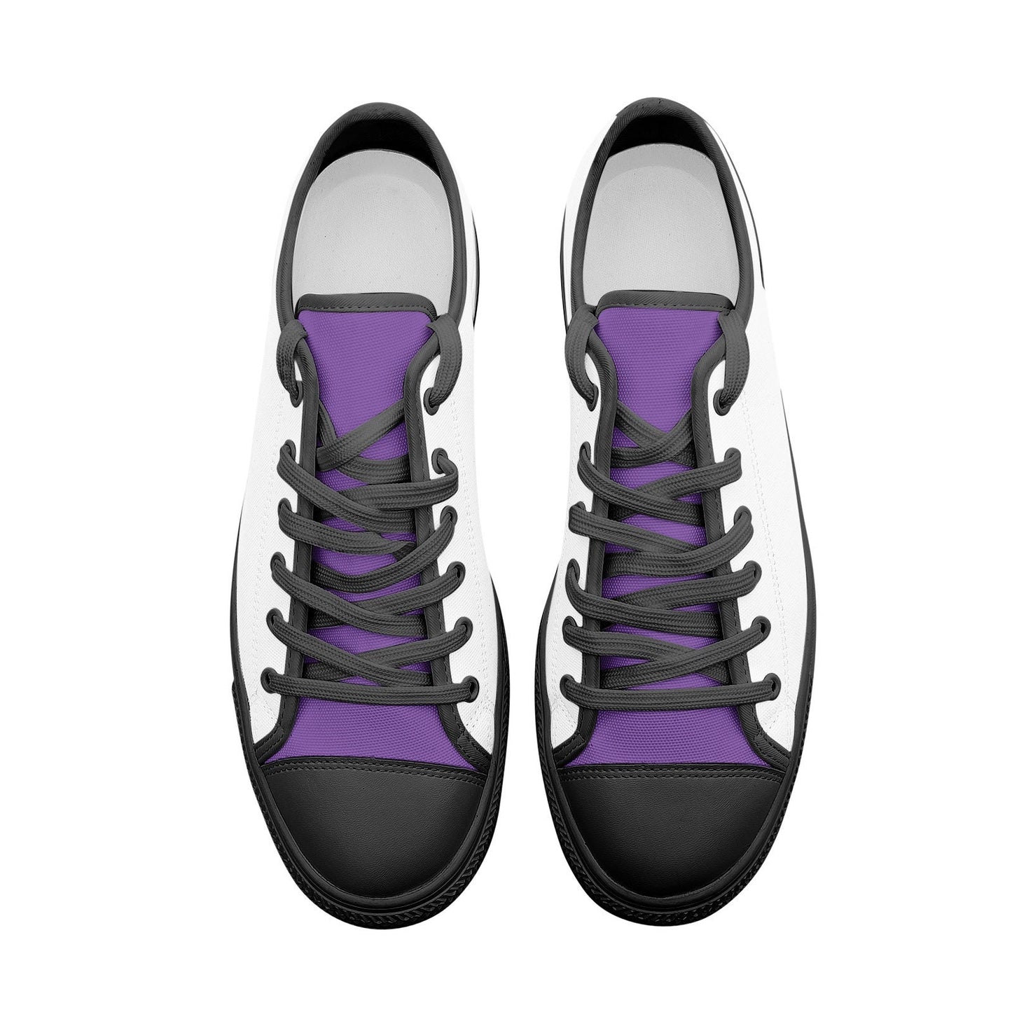 Unisex Low Top Canvas Purple and White Shoes