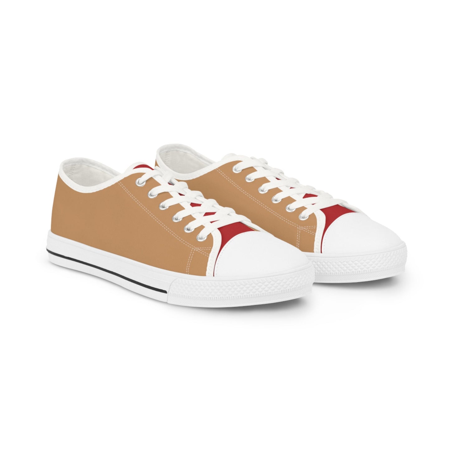 Men's Low Top Red and Gold Color Sneakers