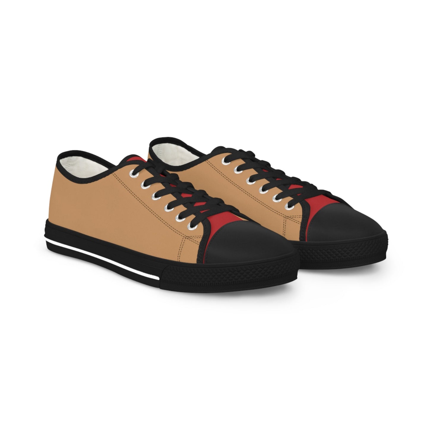 Men's Low Top Red and Gold Color Sneakers
