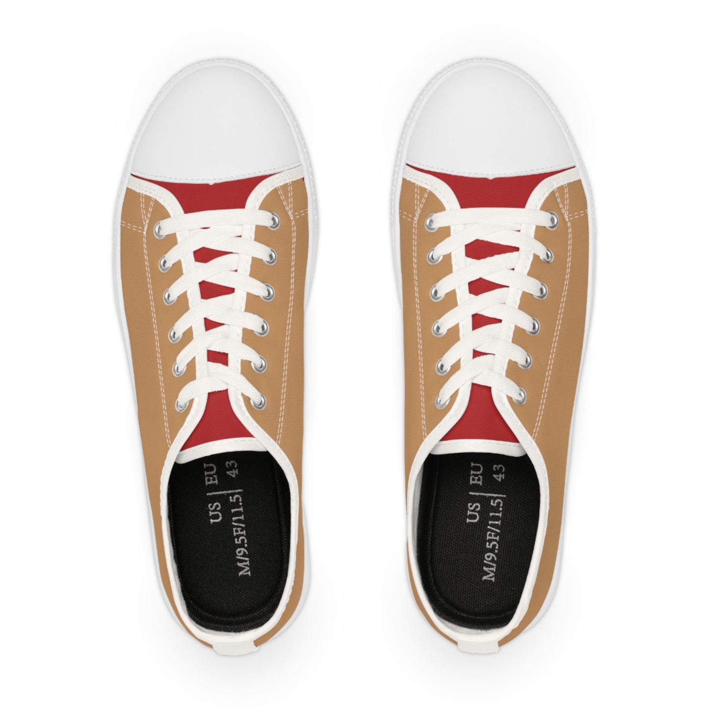 Men's Low Top Red and Gold Color Sneakers