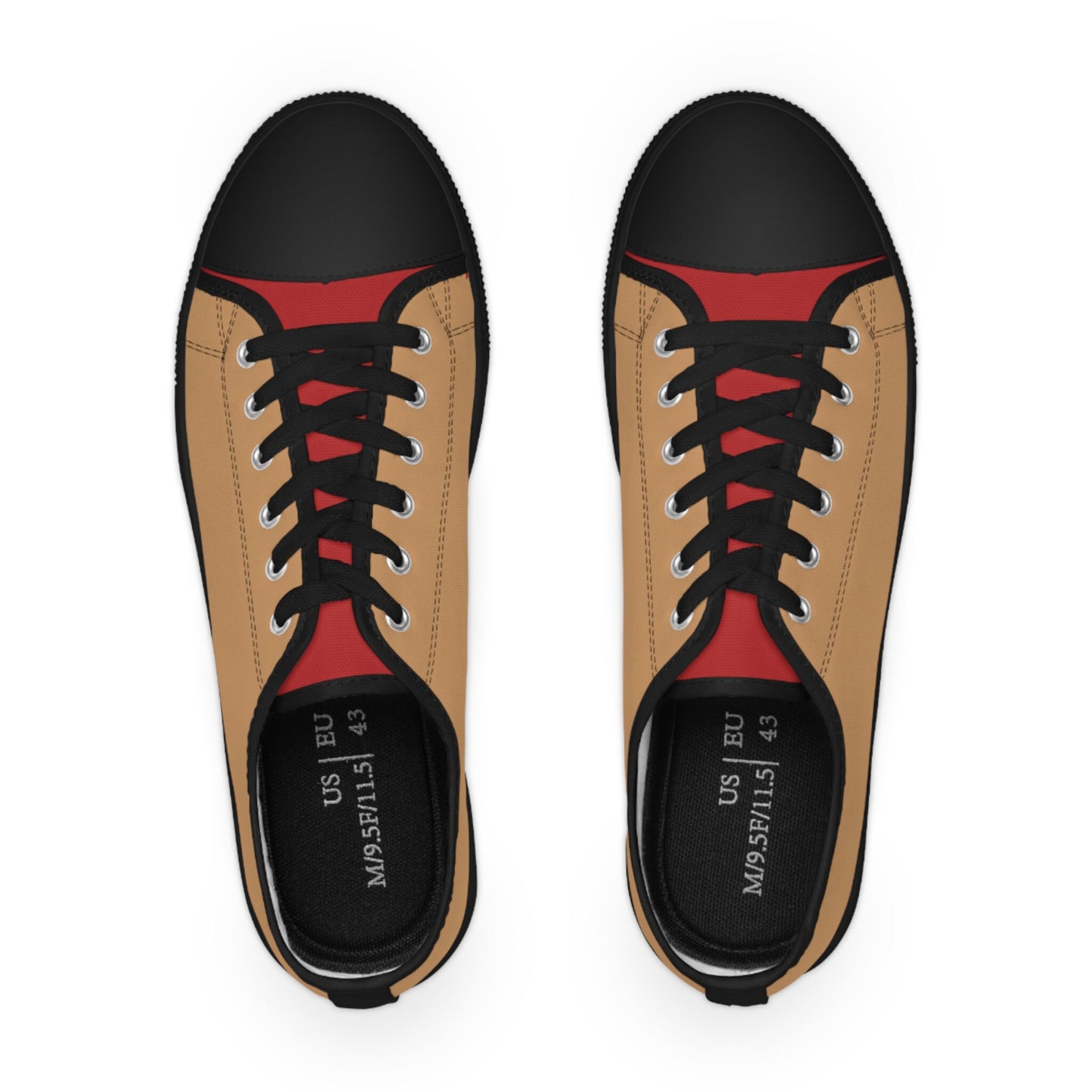 Men's Low Top Red and Gold Color Sneakers