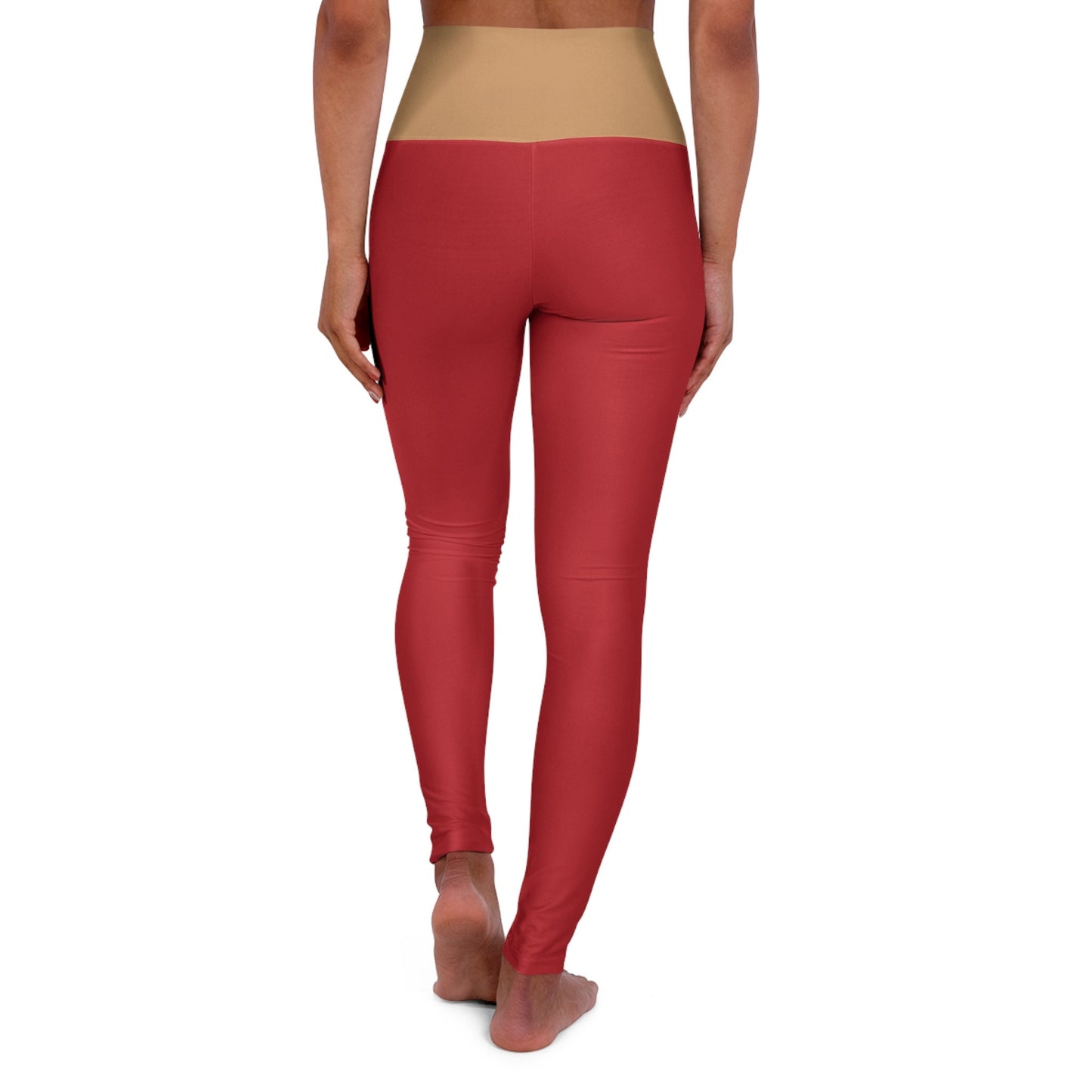 High Waisted Red Yoga Leggings Size Up