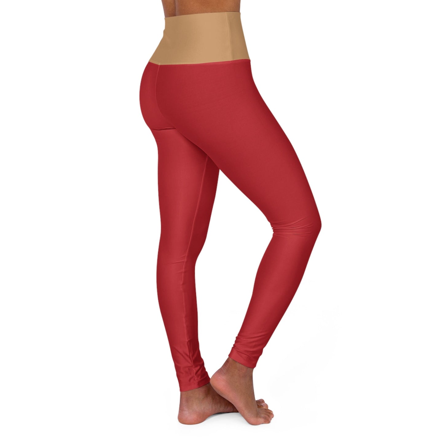 High Waisted Red Yoga Leggings Size Up