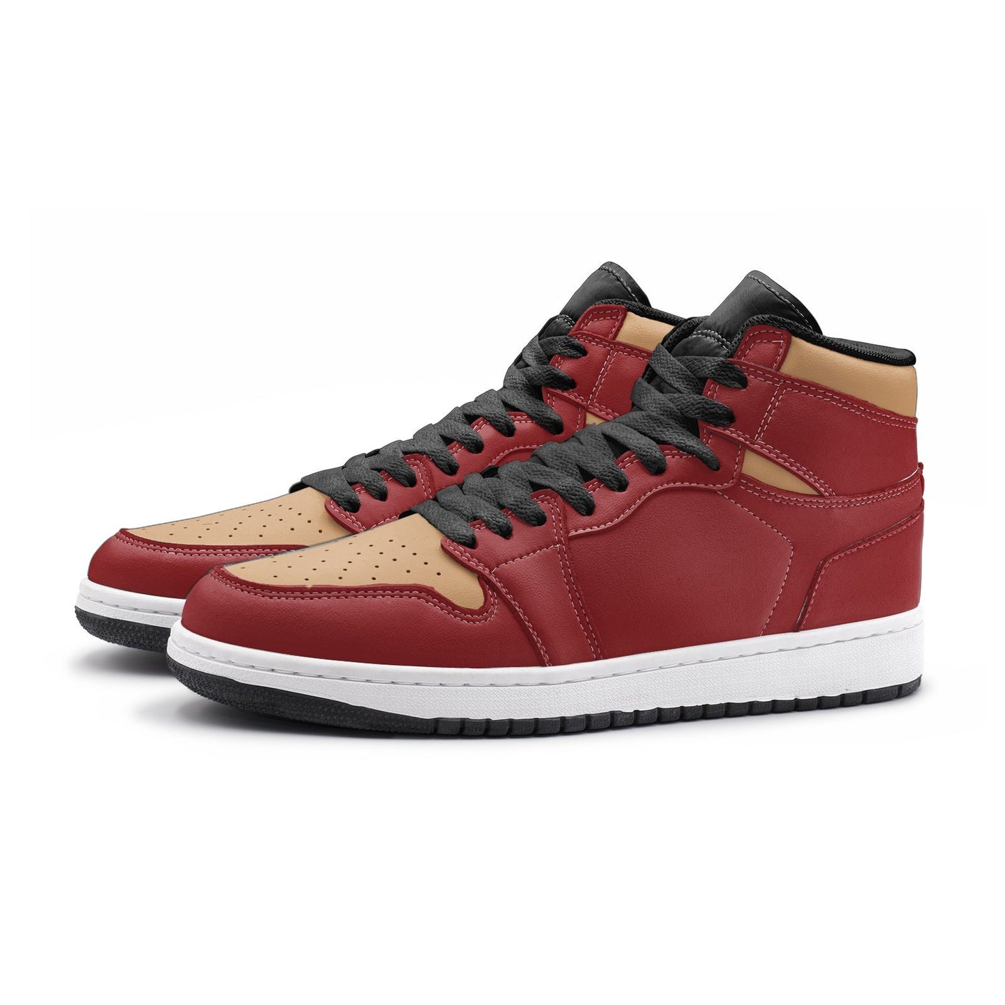 Red and Gold High Tops Unisex Red High top Sneakers