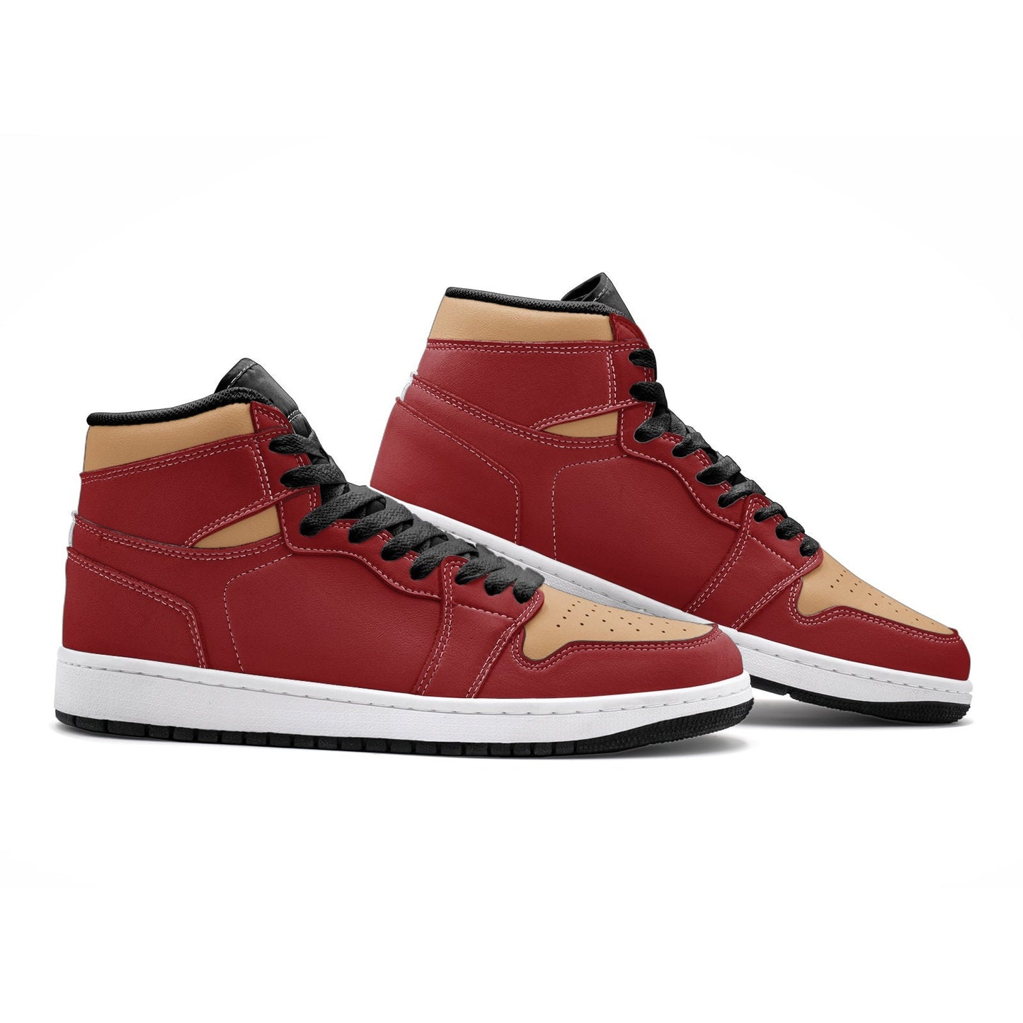 Red and Gold High Tops Unisex Red High top Sneakers