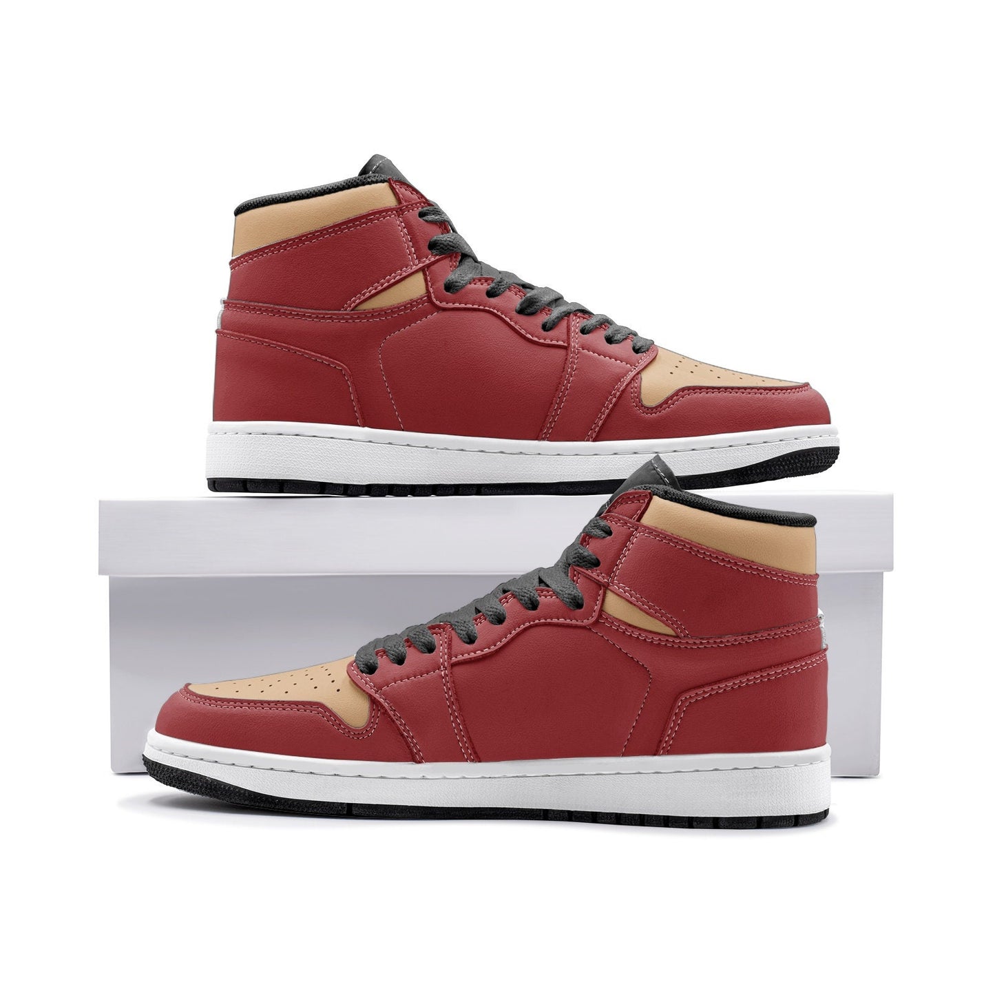 Red and Gold High Tops Unisex Red High top Sneakers