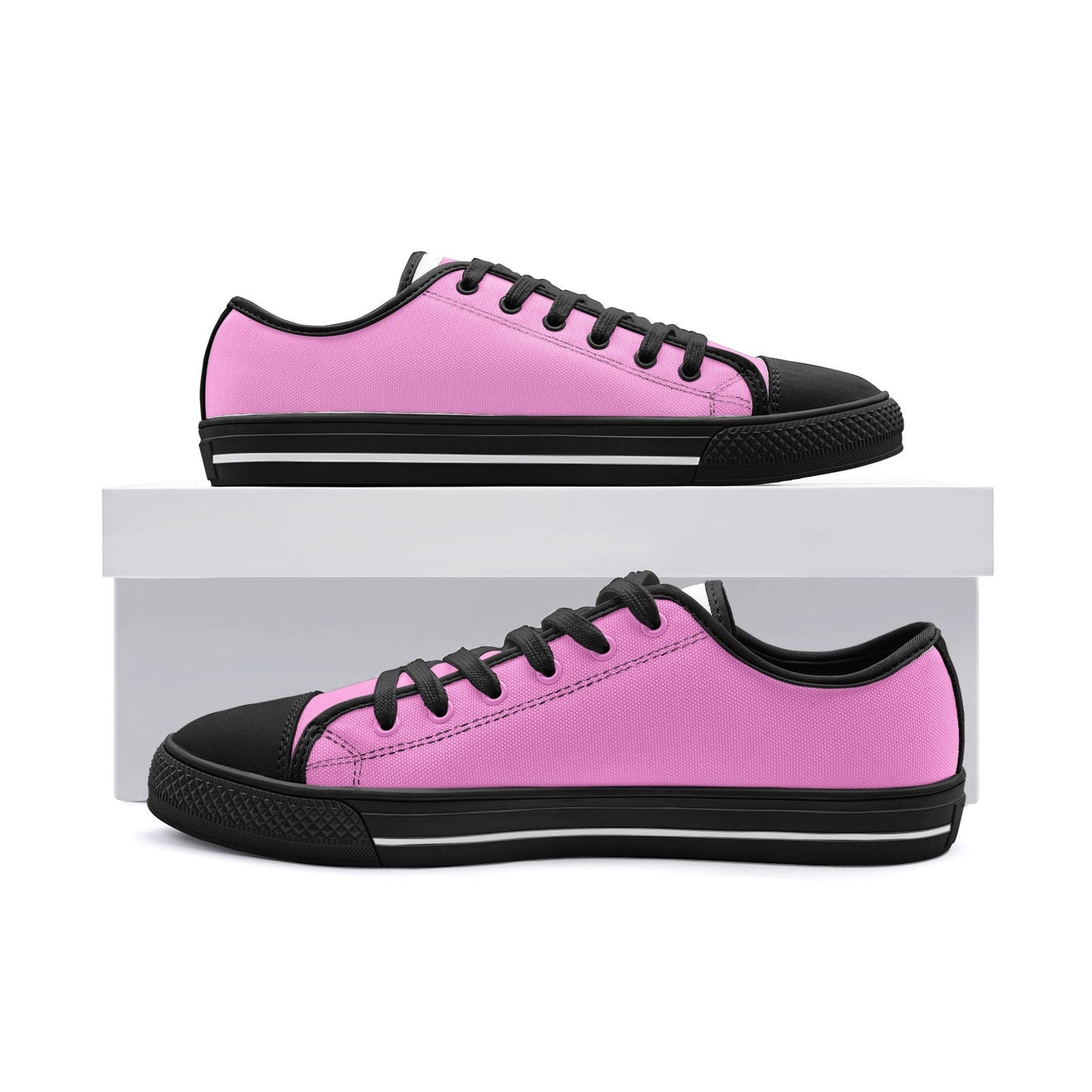 Pink Sneakers Unisex Low Top Pink Canvas Shoes