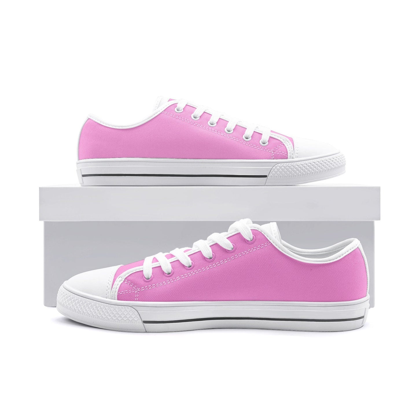 Pink Sneakers Unisex Low Top Pink Canvas Shoes