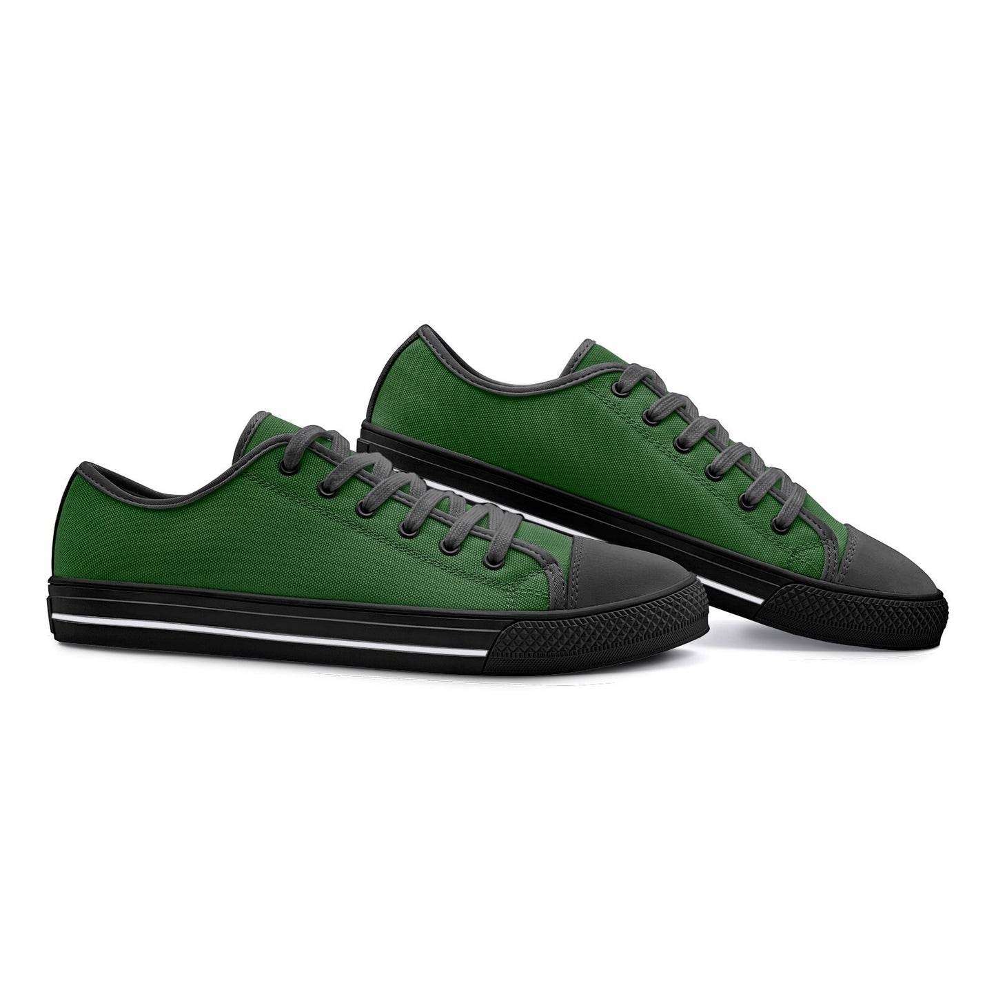 Green Sneakers Unisex Low Top Canvas Shoes