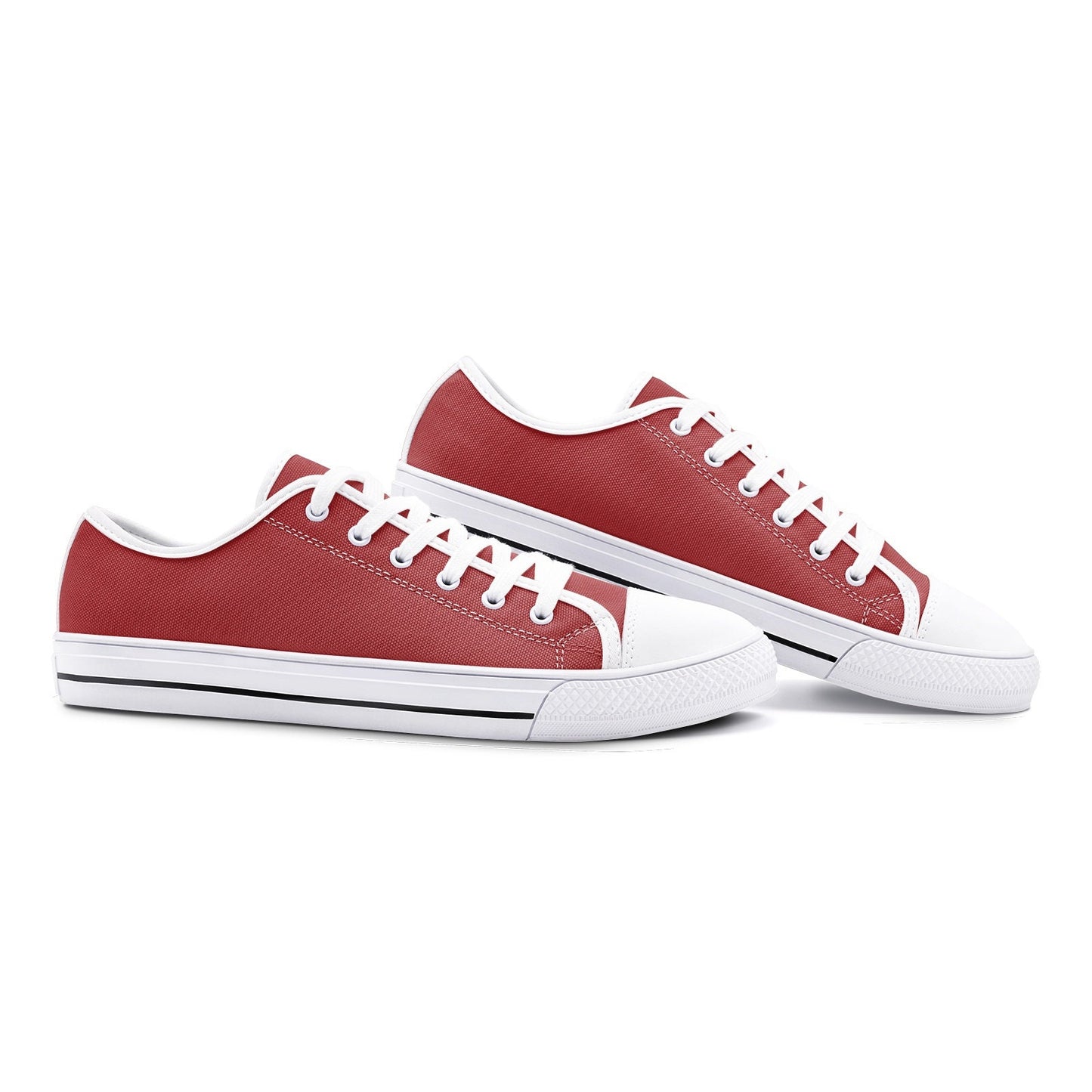 Red Sneakers Unisex Low Top Red Canvas Shoes