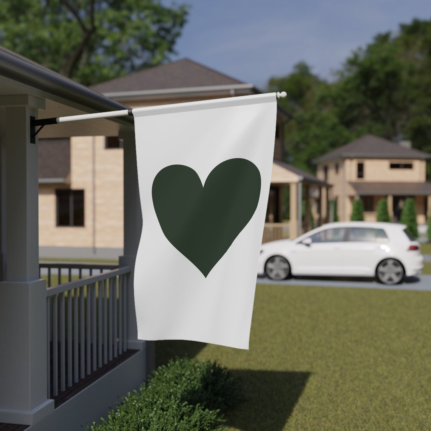Green Heart House Flags