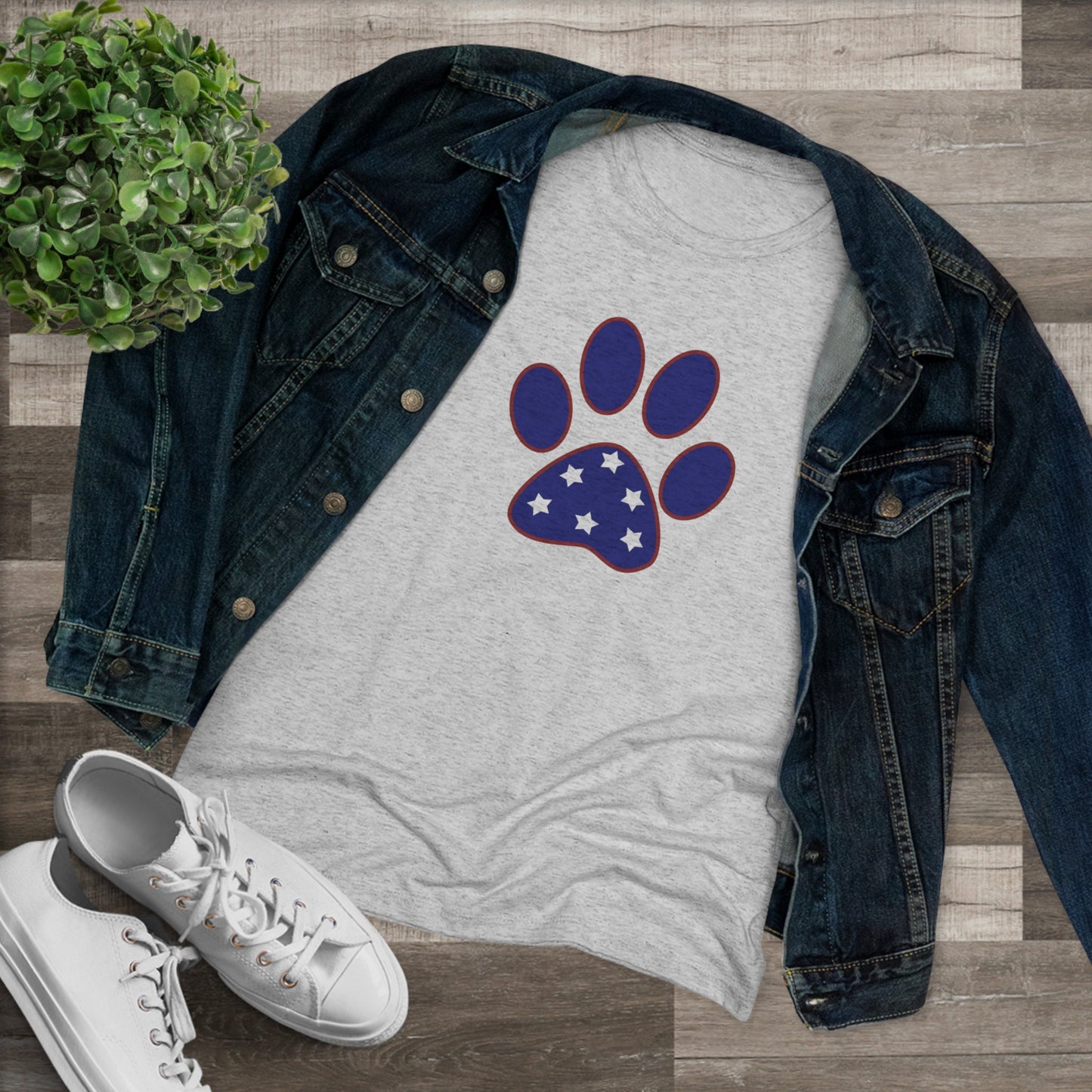Women's Triblend Paw Print Tee-Shirts