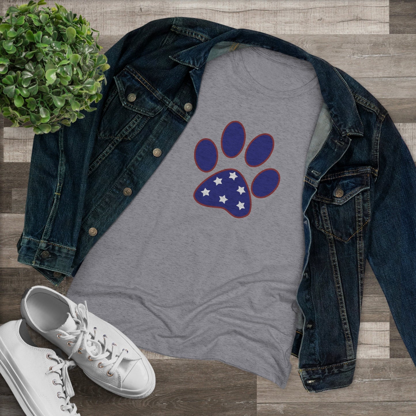Women's Triblend Paw Print Tee-Shirts