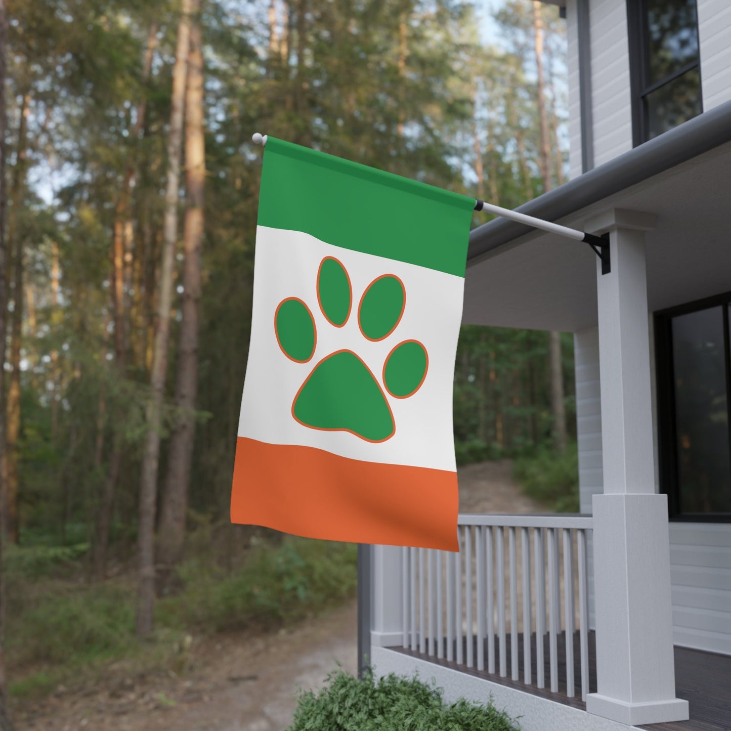 Irish Paw Print Patriotic Flags