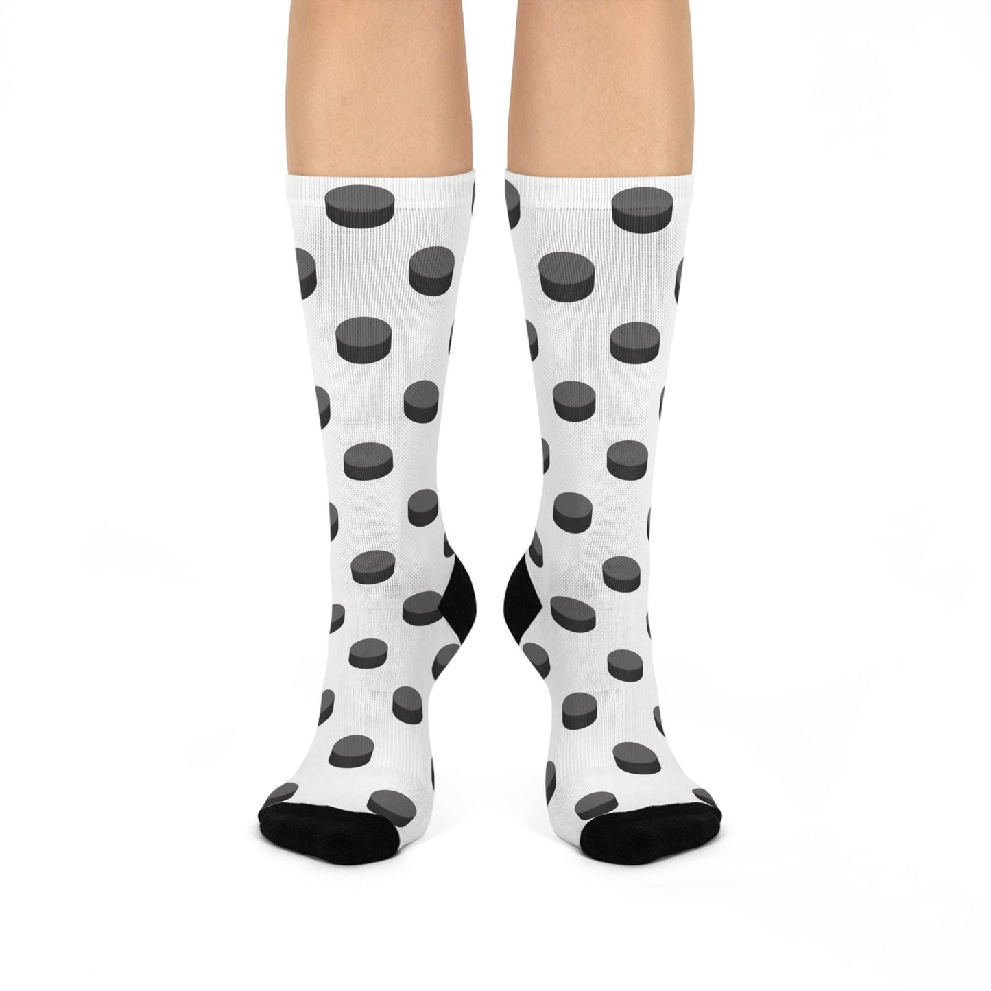 Cushioned Crew Socks Hockey Theme Socks