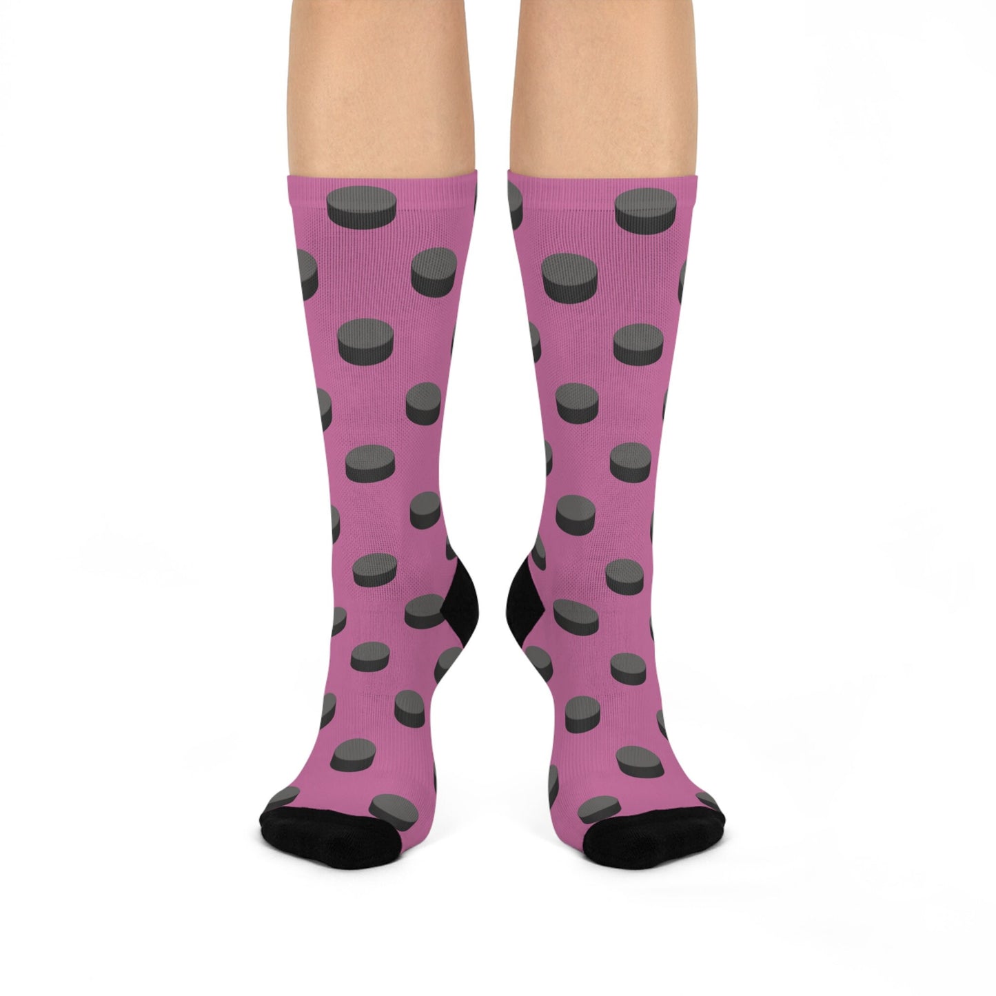 Cushioned Crew Socks Hockey Theme Socks