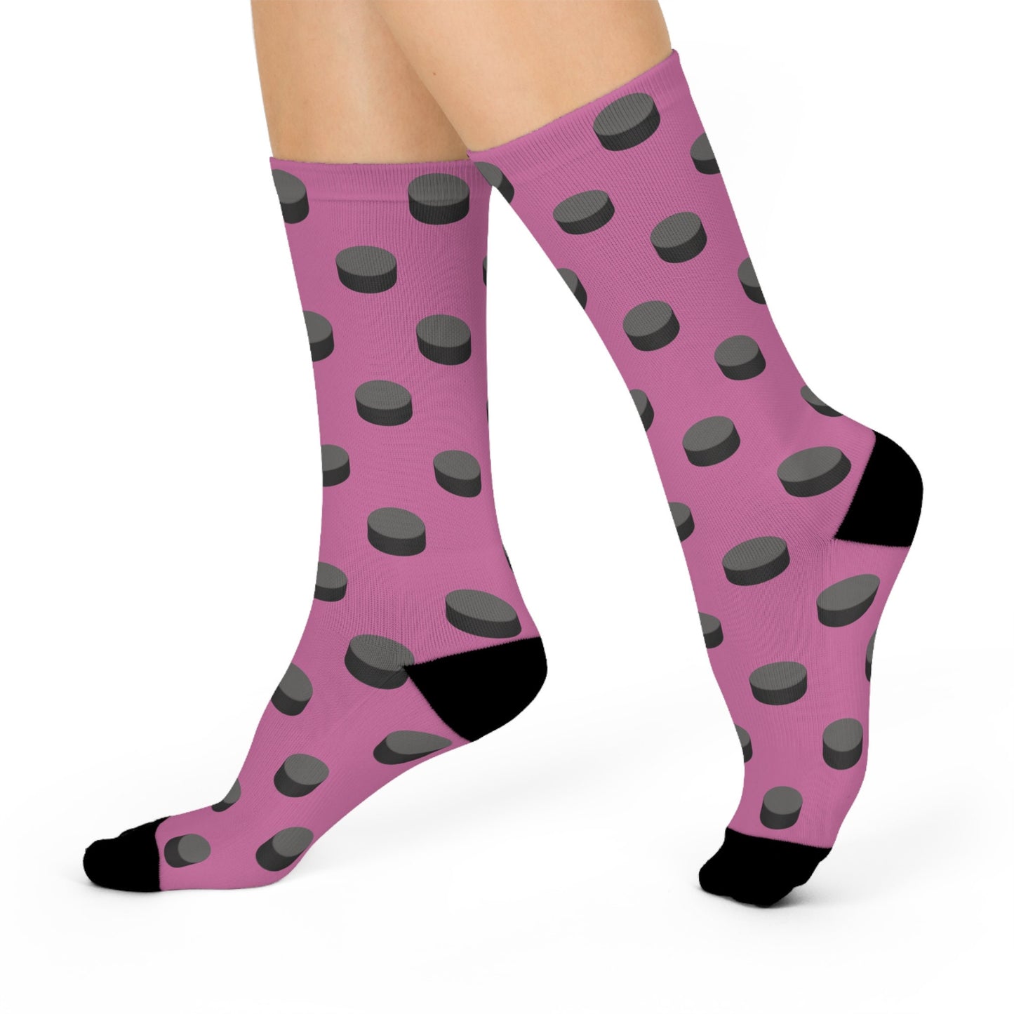 Cushioned Crew Socks Hockey Theme Socks