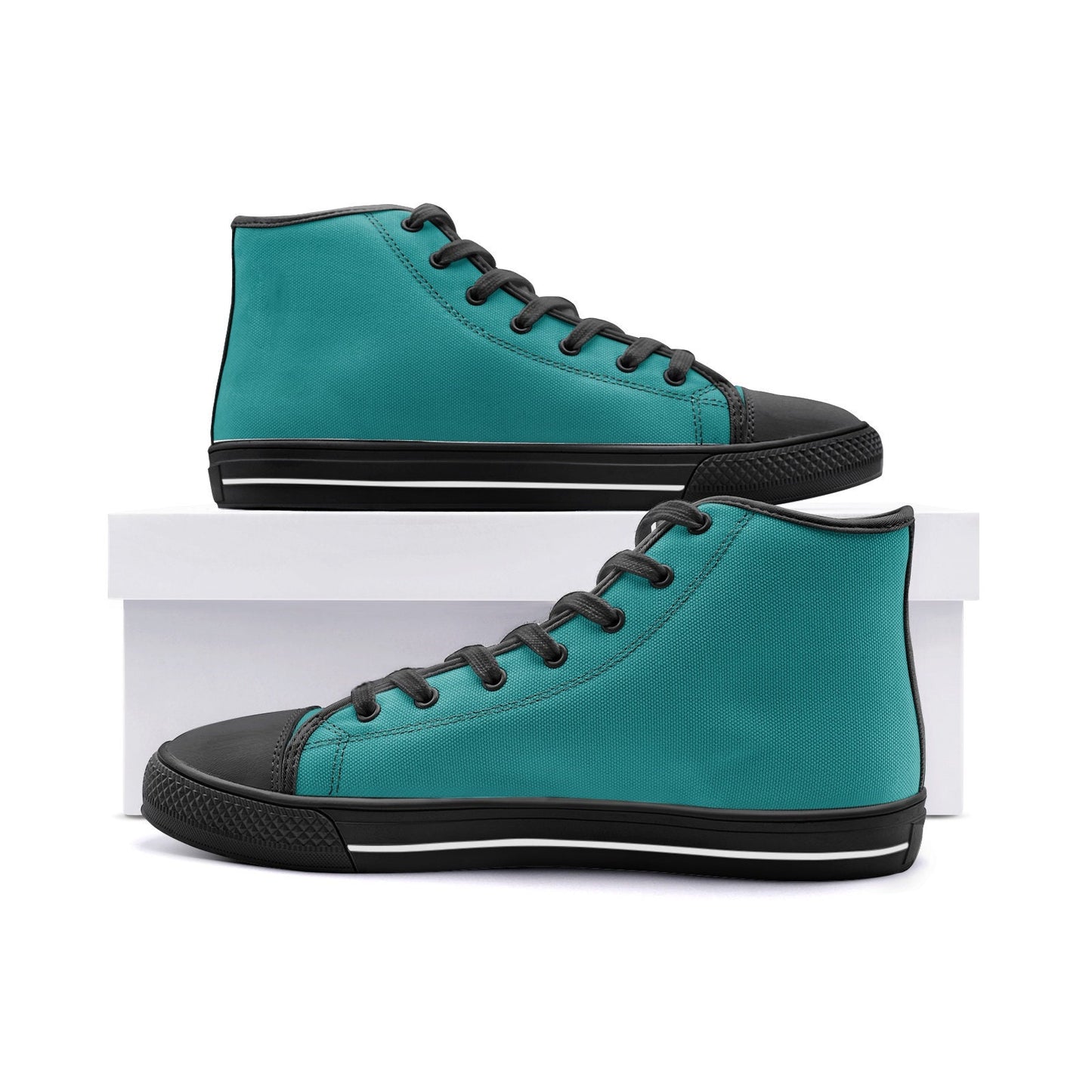 Teal High Top Sneakers Canvas Shoes Unisex