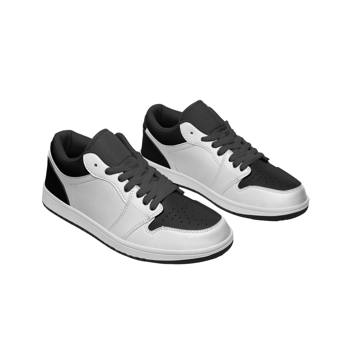 Black and White Sneakers Unisex Low Top Leather Sneakers