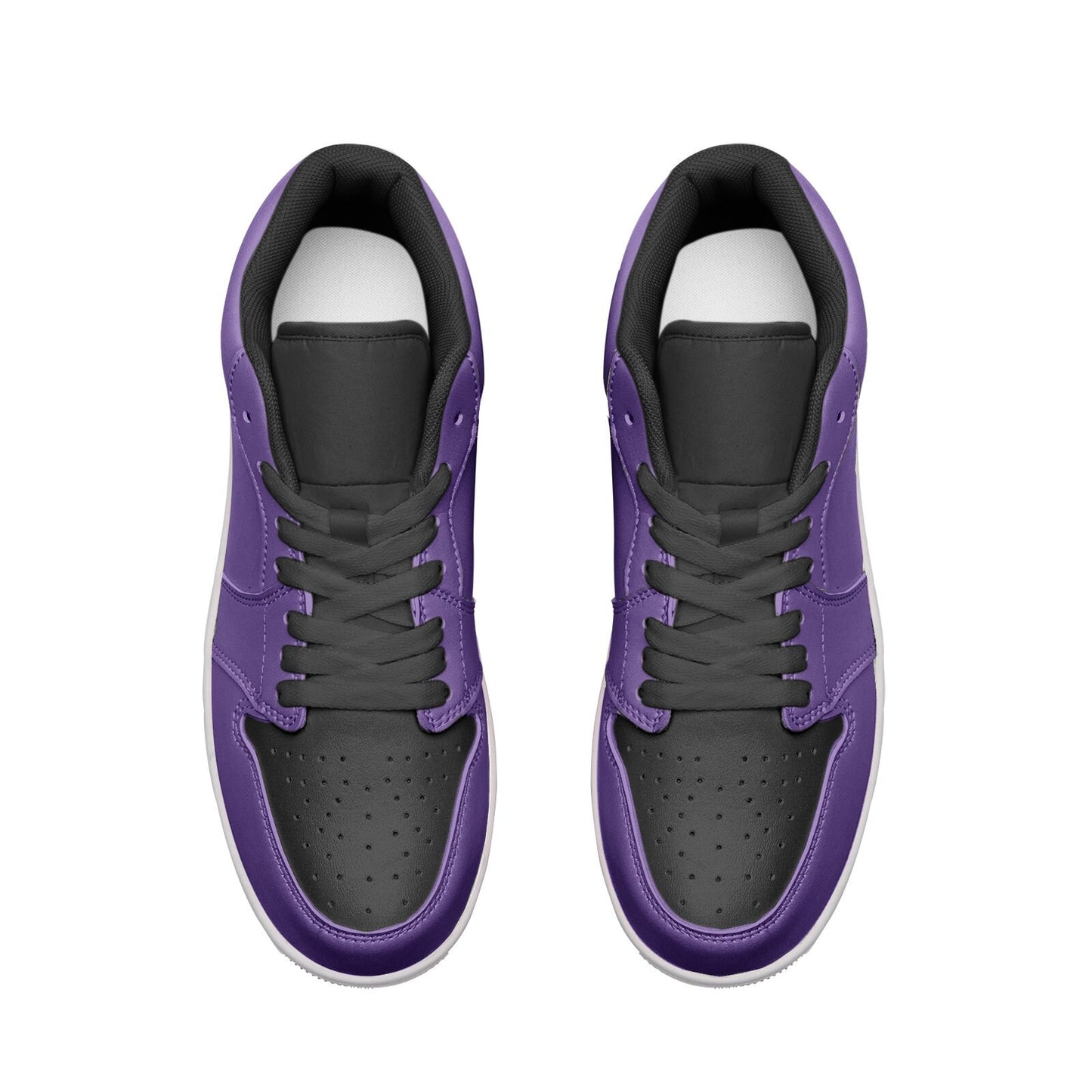 Unisex Low Top Leather Purple Sneakers