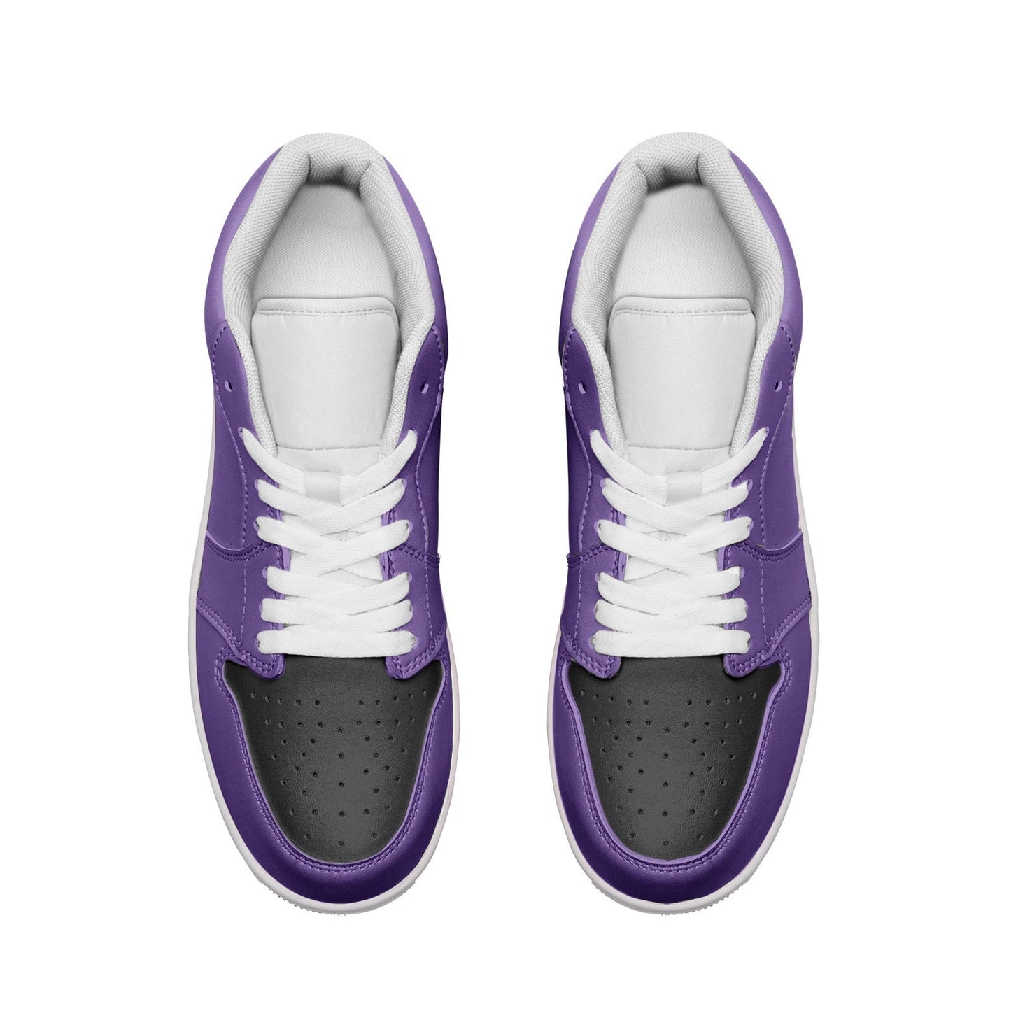 Unisex Low Top Leather Purple Sneakers
