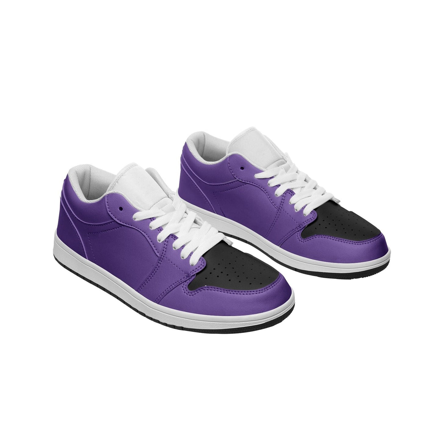 Unisex Low Top Leather Purple Sneakers