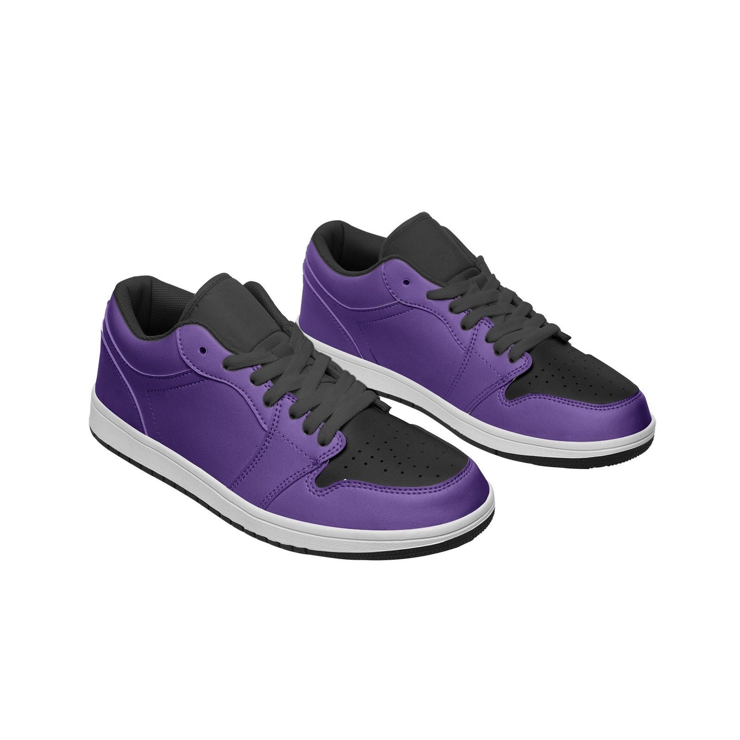 Unisex Low Top Leather Purple Sneakers
