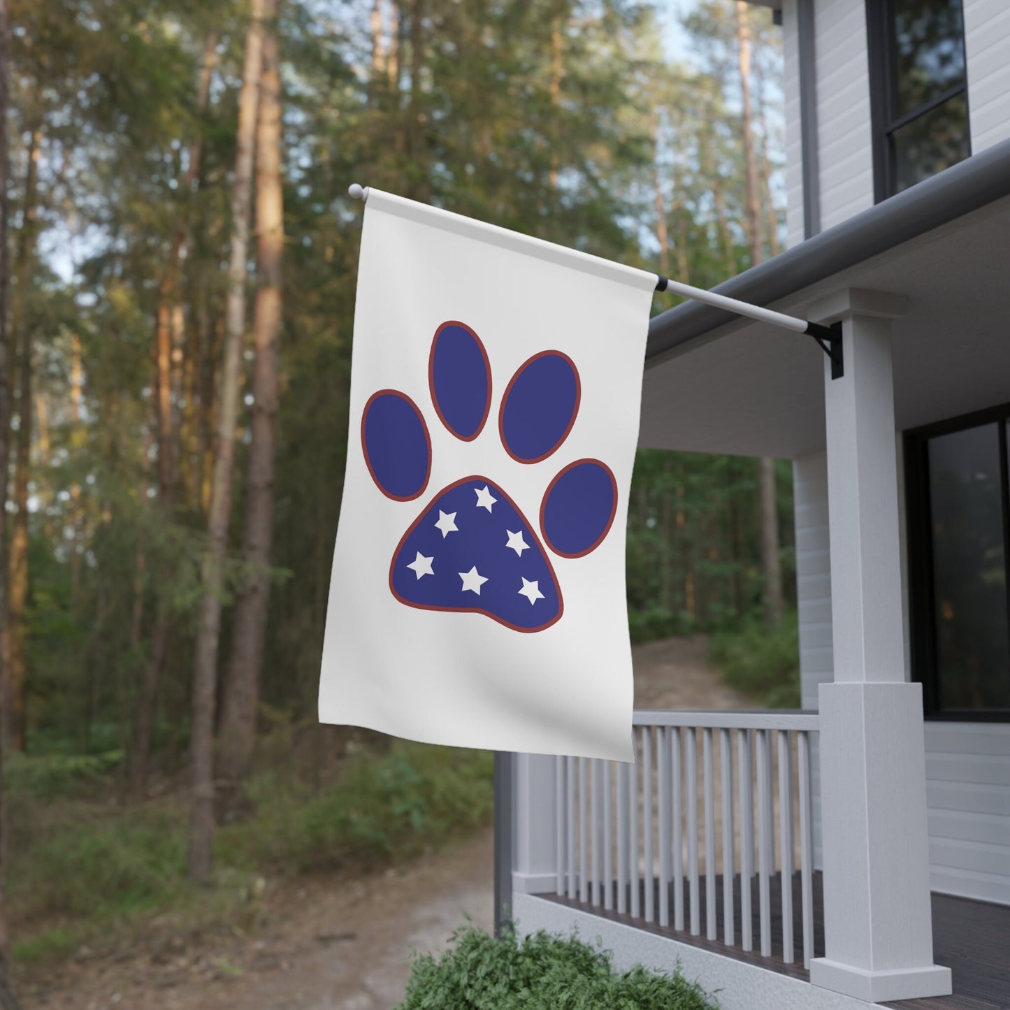 Paw Print Patriotic Flags