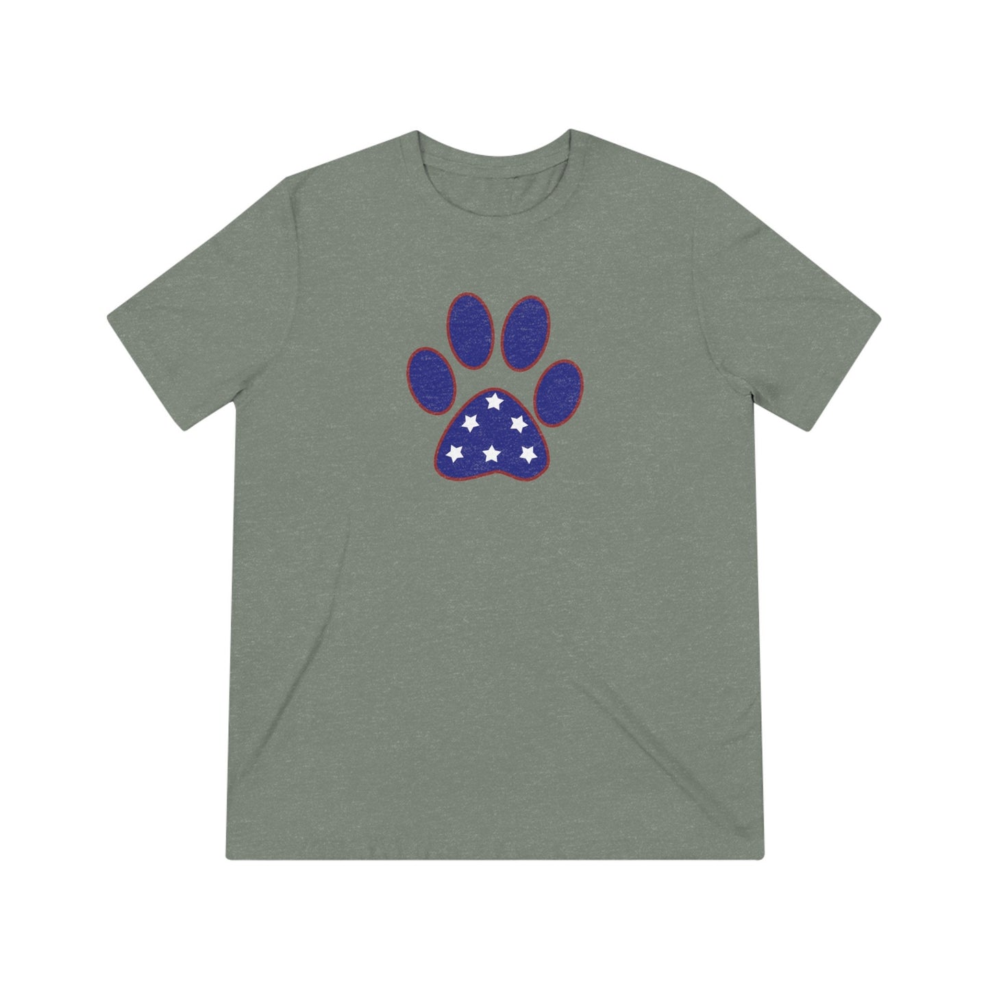 Unisex Paw Print Triblend Tee-Shirts