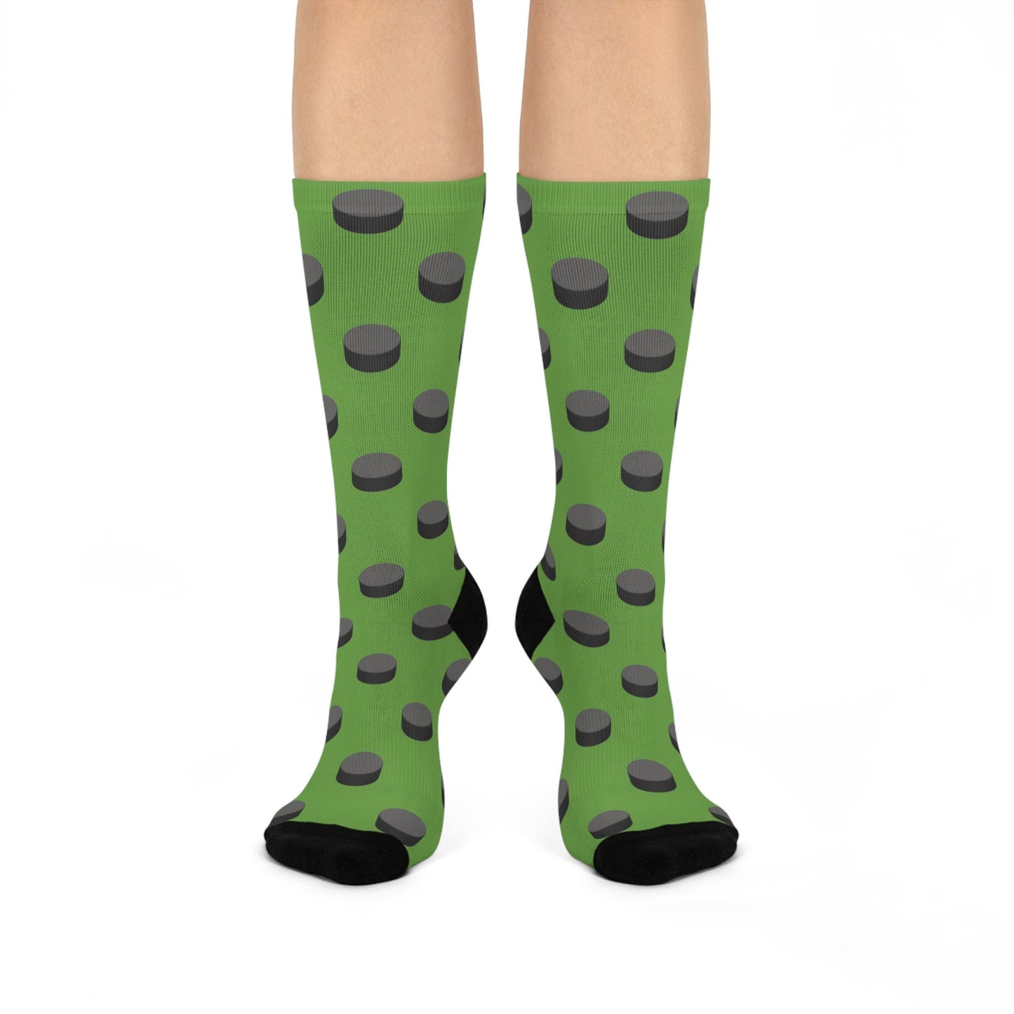 Cushioned Crew Socks Hockey Theme Socks
