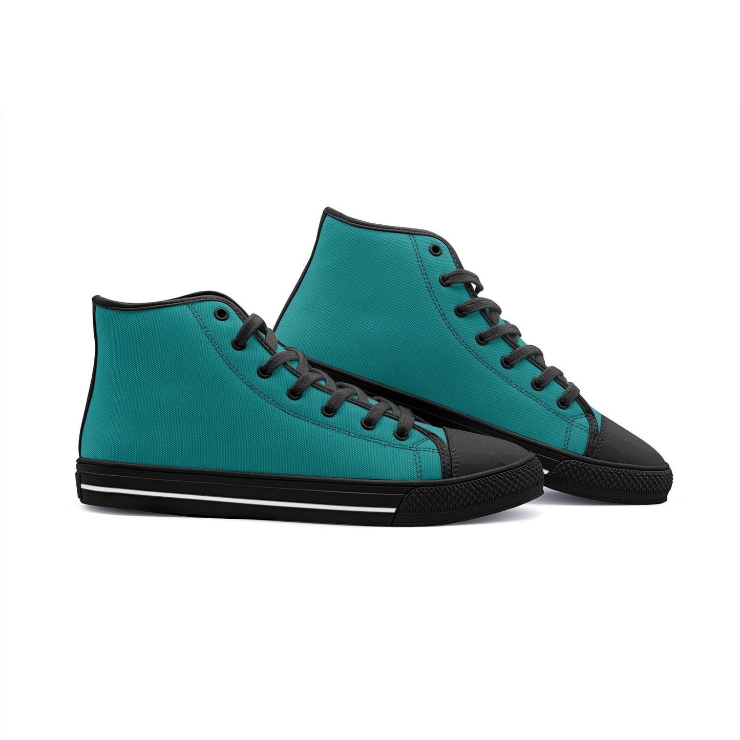 Teal High Top Sneakers Canvas Shoes Unisex