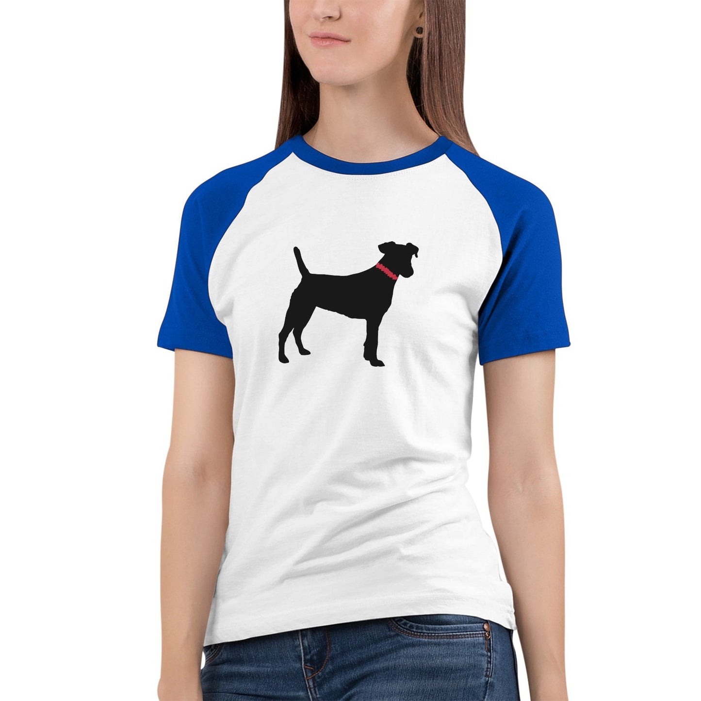 Black Dog T-Shirts Women's Premium Cotton Raglan Tshirts