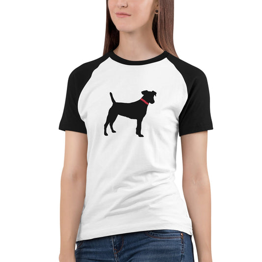 Black Dog T-Shirts Women's Premium Cotton Raglan Tshirts