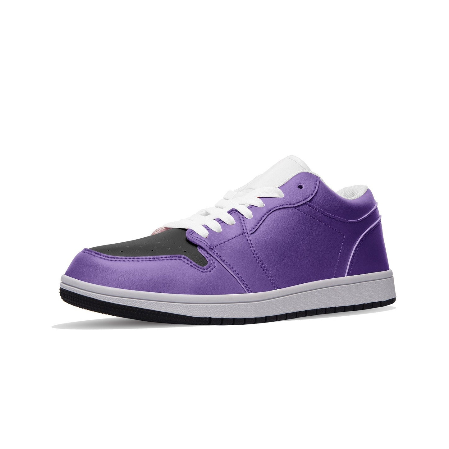 Unisex Low Top Leather Purple Sneakers