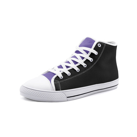 Black and Purple High Tops Unisex High Top Canvas Shoes