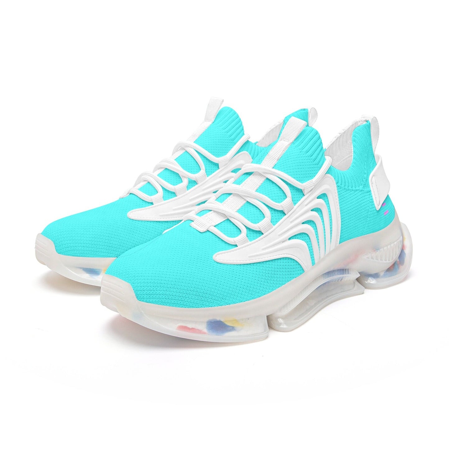 Aqua Blue Exercise Sneakers Unisex Low Top Mesh Sneakers