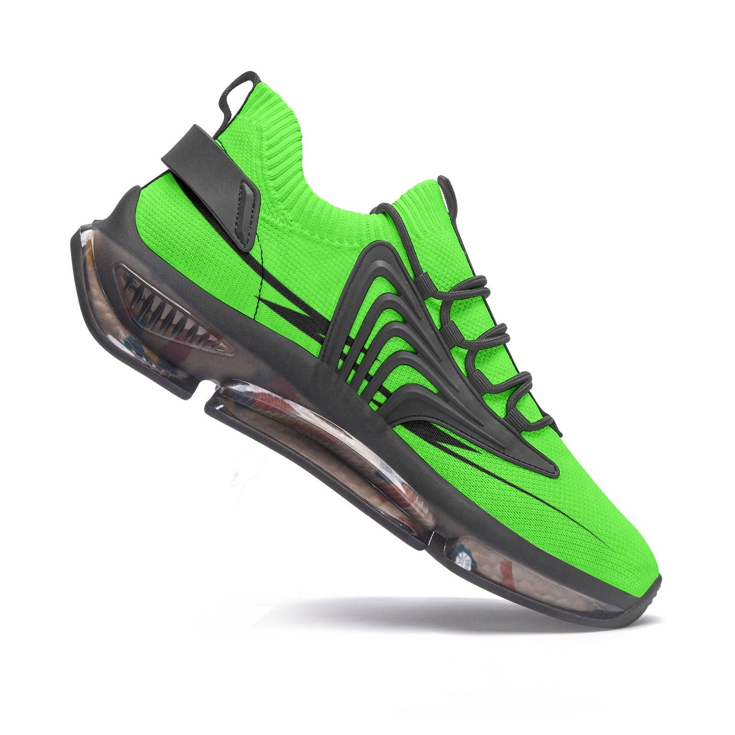 Bright Green Running Shoes Unisex Low Top Mesh Sneakers