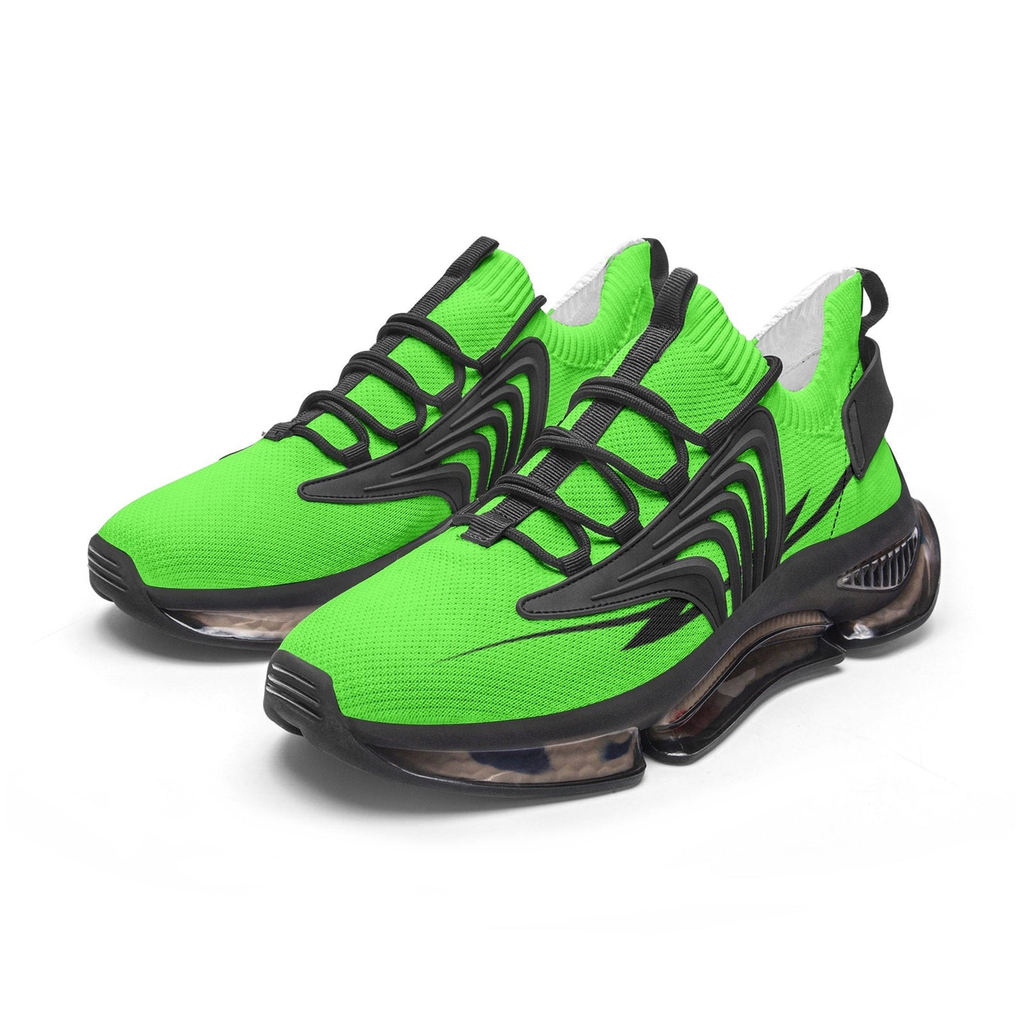 Bright Green Running Shoes Unisex Low Top Mesh Sneakers