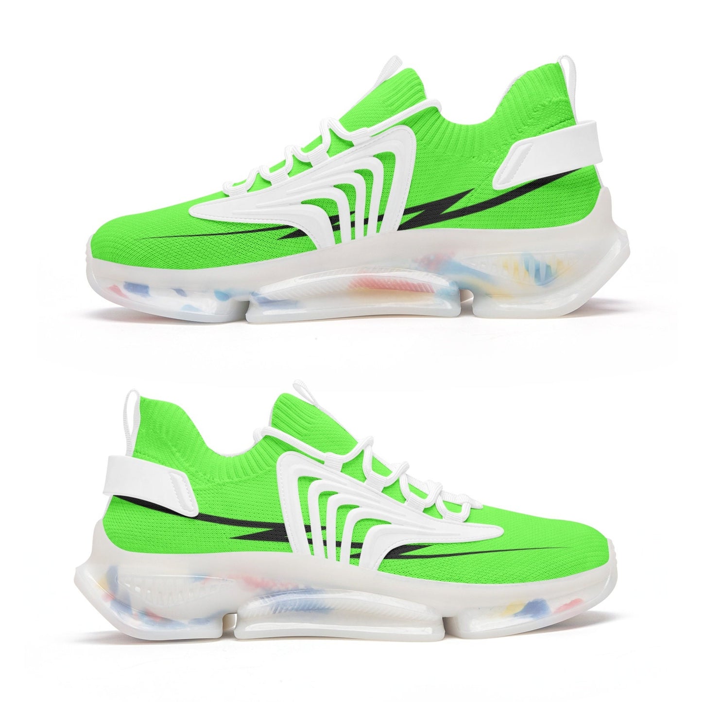 Bright Green Running Shoes Unisex Low Top Mesh Sneakers