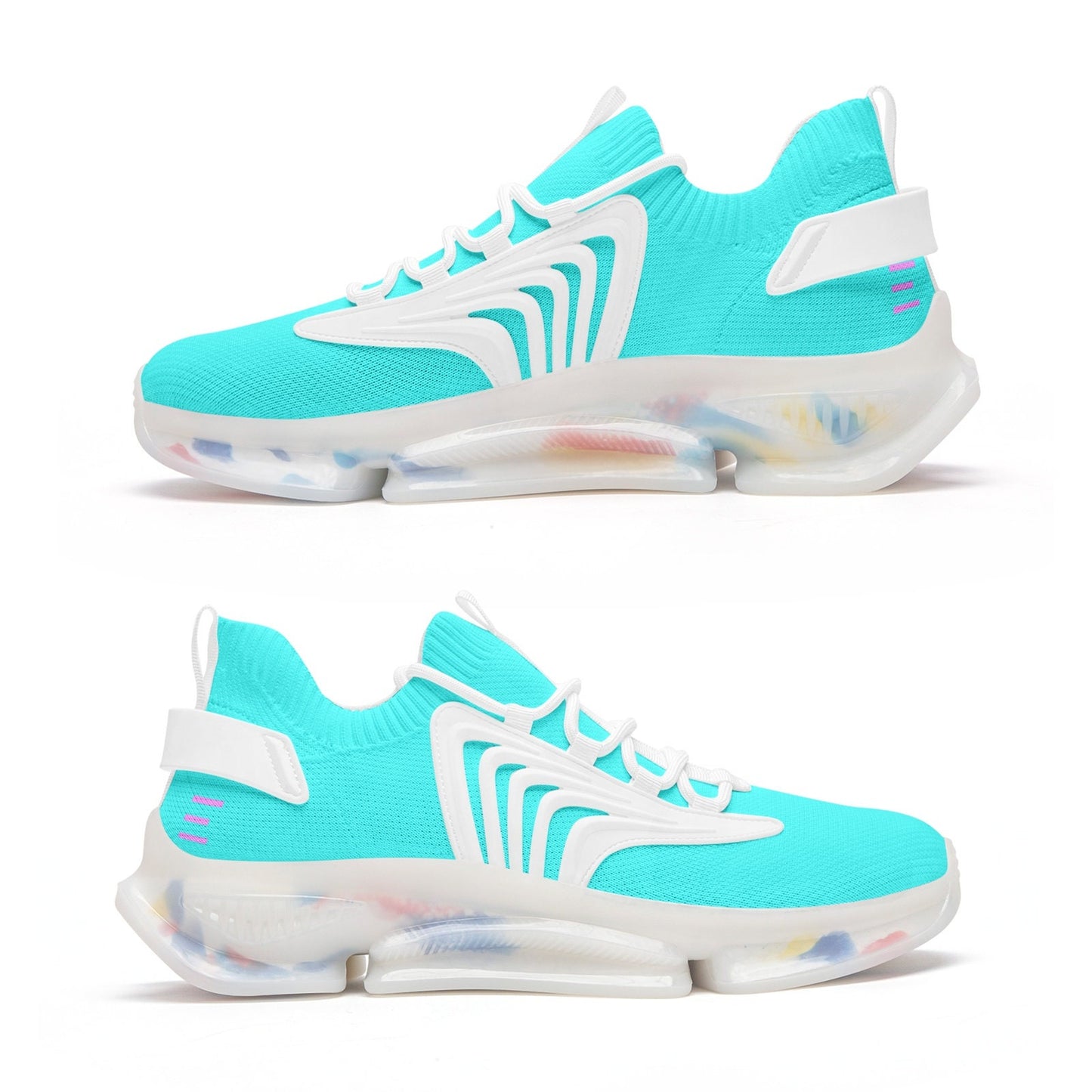 Aqua Blue Exercise Sneakers Unisex Low Top Mesh Sneakers